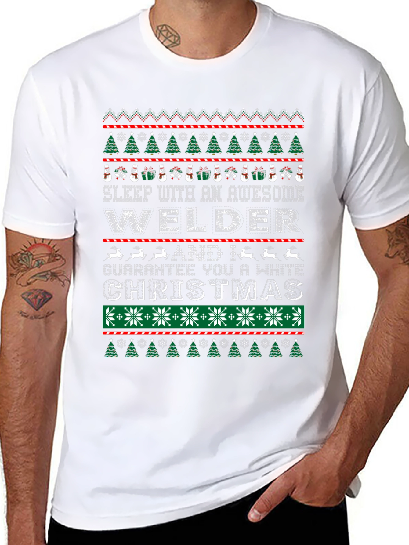 Awesome Welder Christmas Graphic Tee