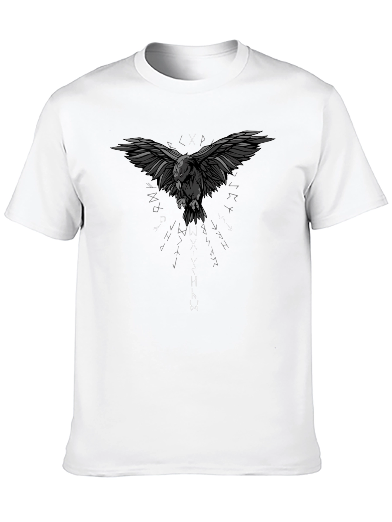 Raven Rune Graphic Print T-Shirt - Dark