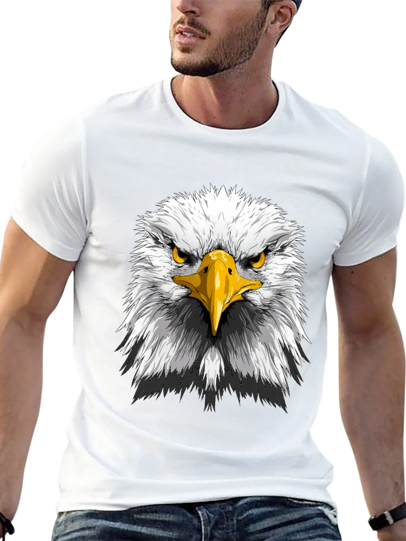 Eagle Head Graphic Tee - Patriotic Mens T-Shirt