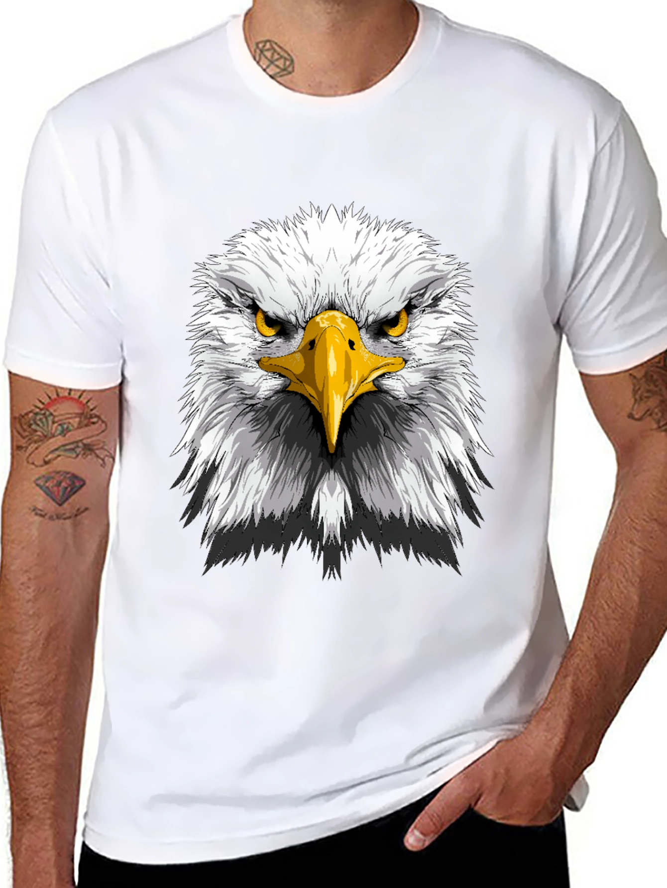 Eagle Head Graphic Tee - Patriotic Mens T-Shirt