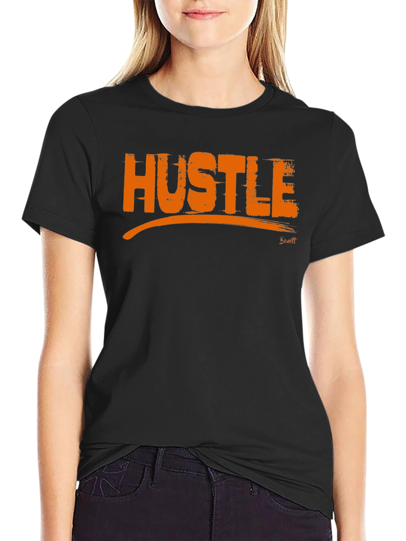 Hustle Graphic Tee - Mens Black Cotton T-Shirt
