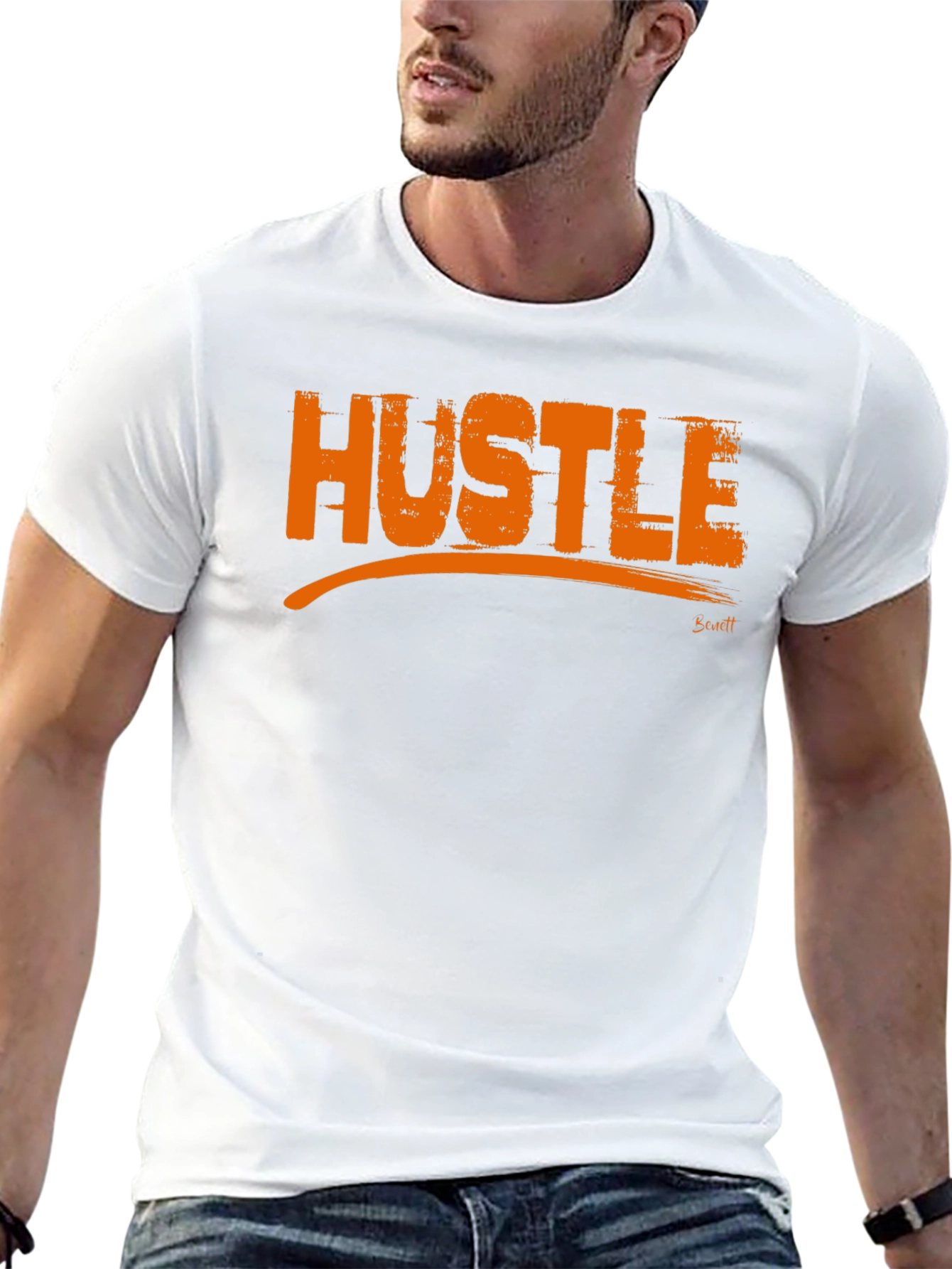 Hustle Graphic Tee - Mens Black Cotton T-Shirt