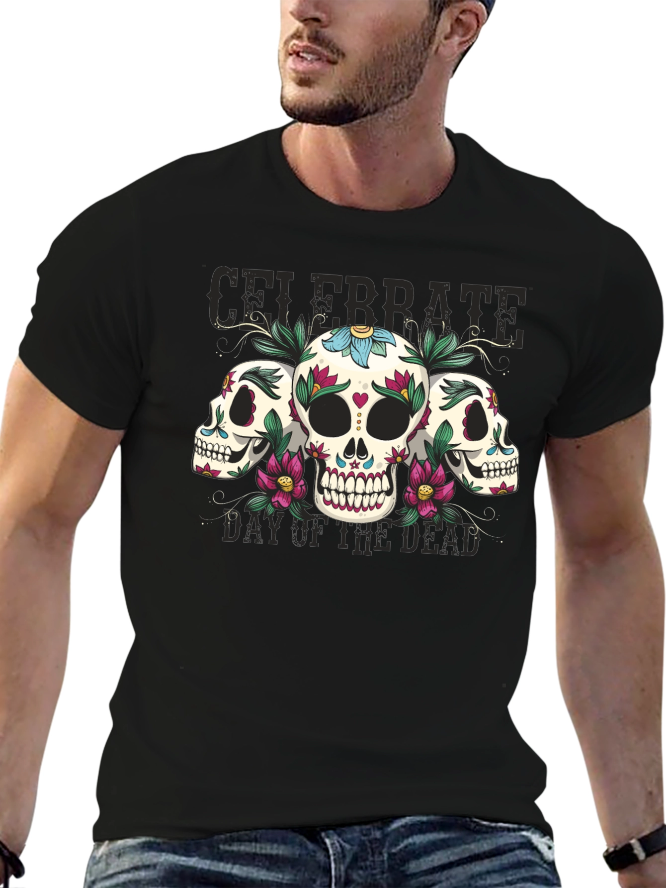Day of the Dead Sugar Skull Graphic Tee