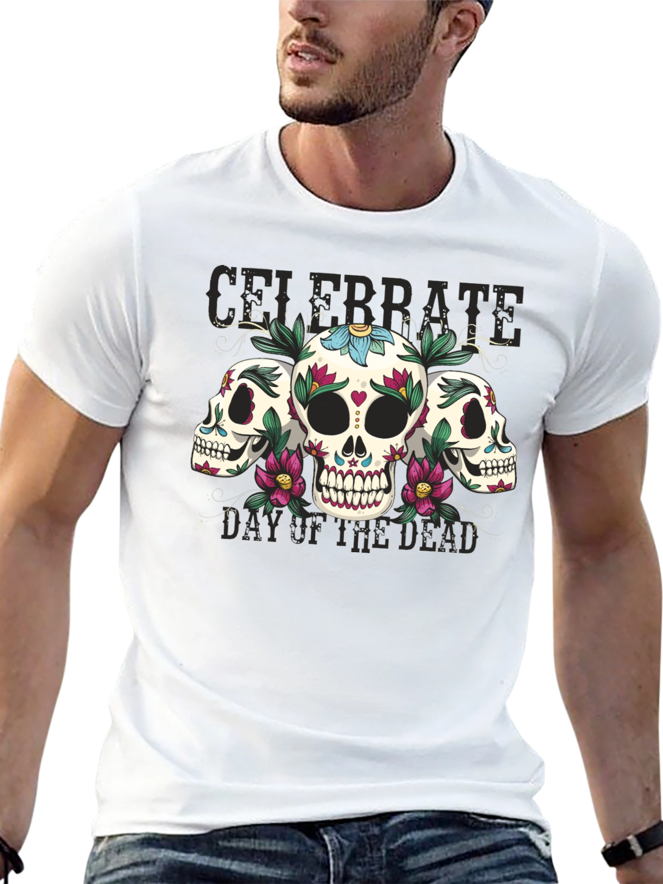 Day of the Dead Sugar Skull Graphic Tee