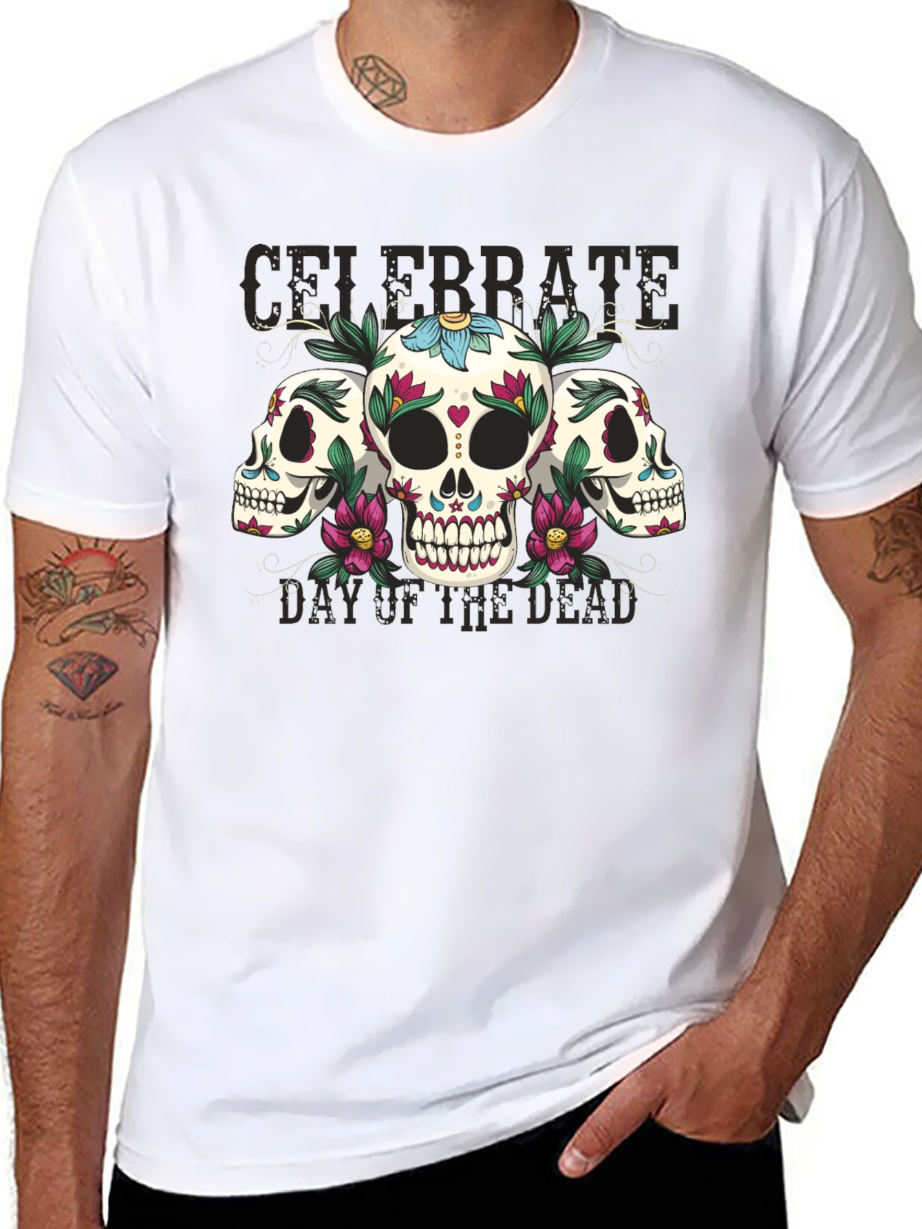 Day of the Dead Sugar Skull Graphic Tee