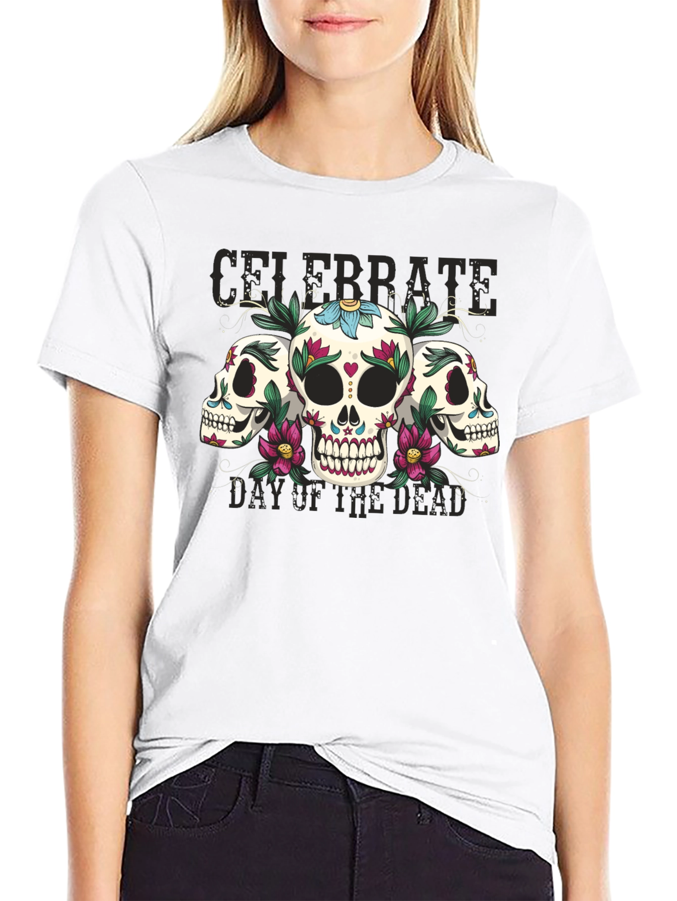 Day of the Dead Sugar Skull Graphic Tee
