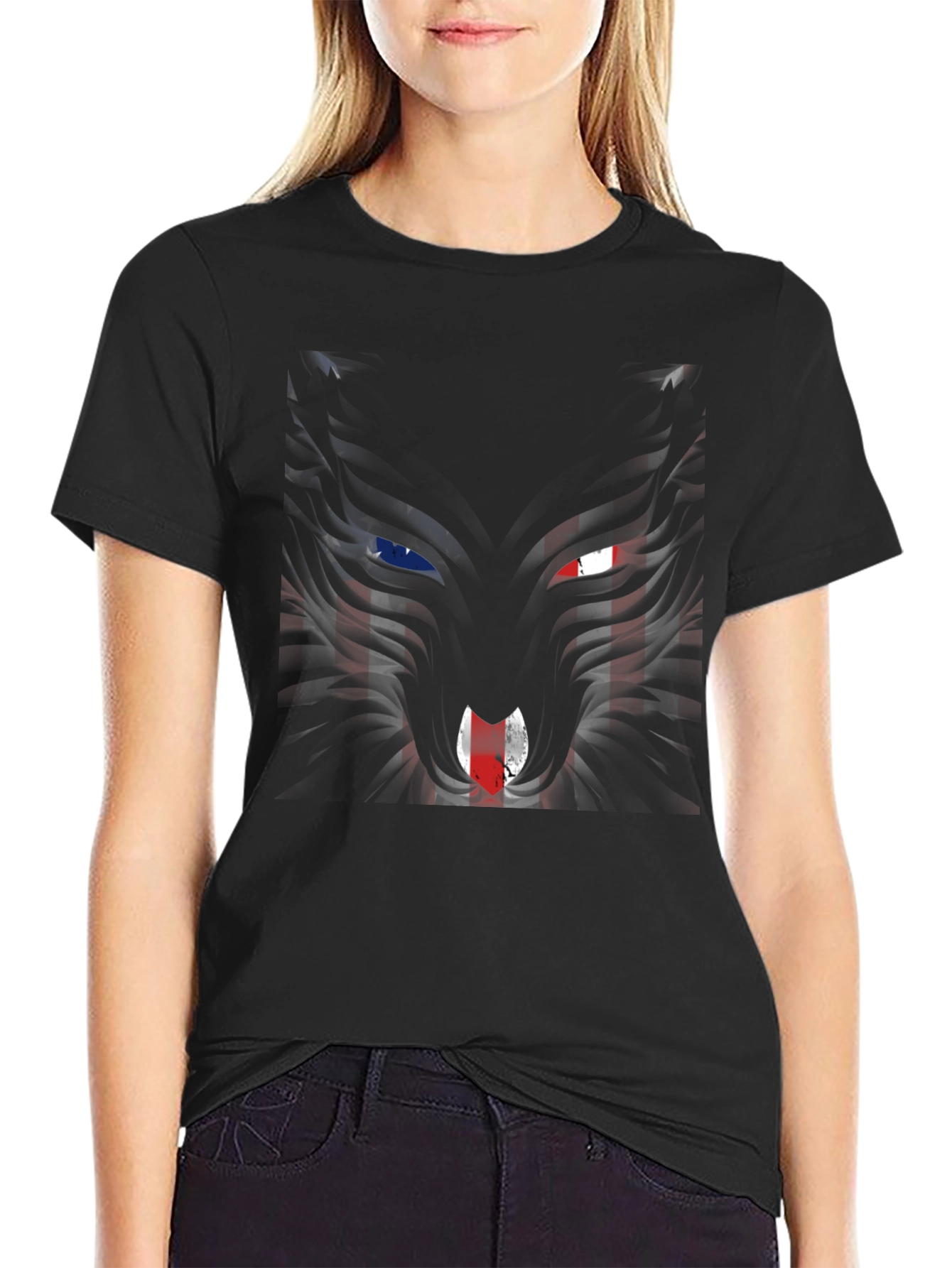 Patriotic Wolf Graphic Tee