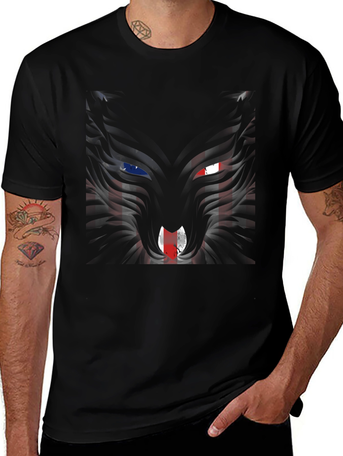 Patriotic Wolf Graphic Tee