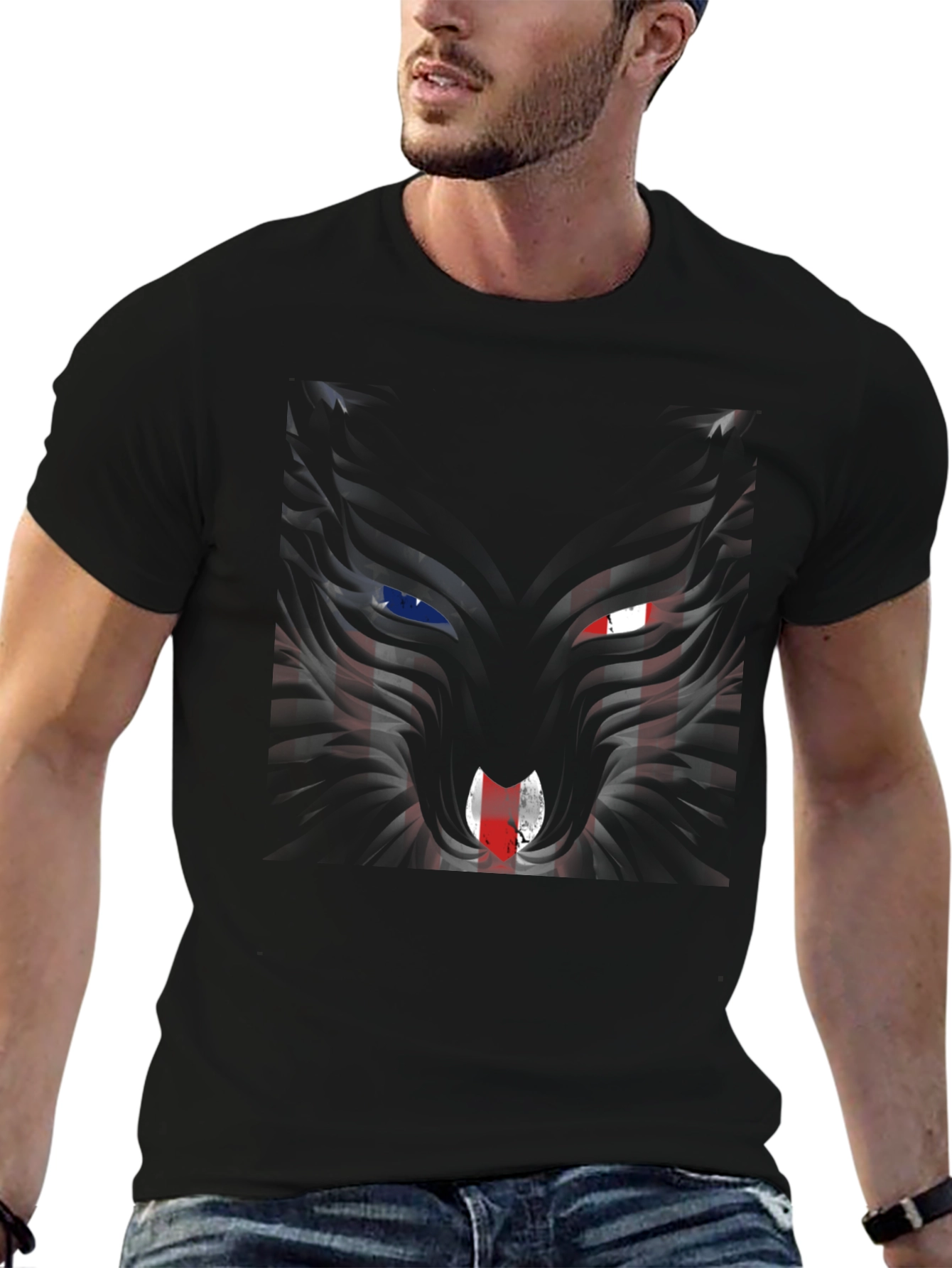 Patriotic Wolf Graphic Tee