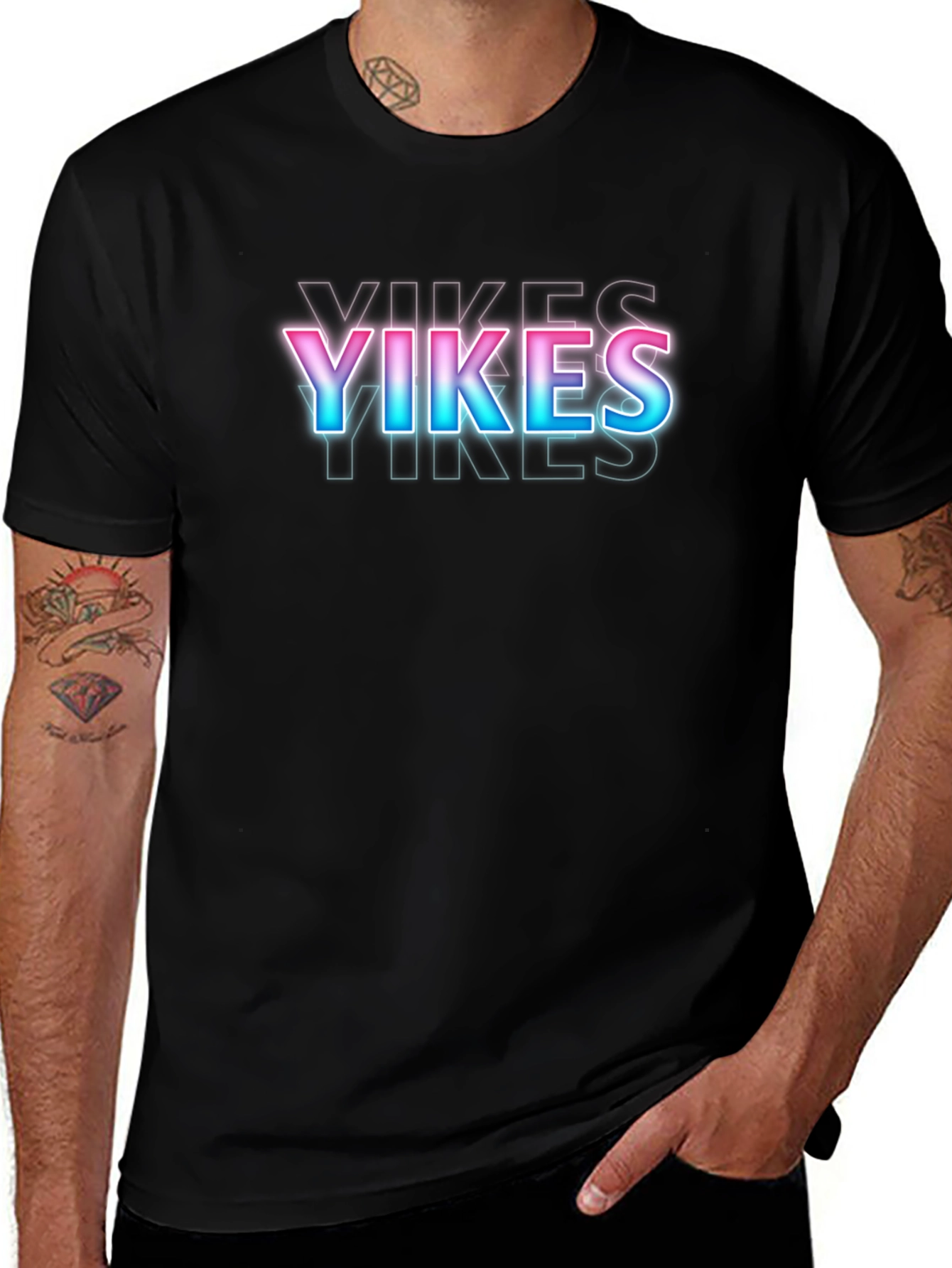 YIKES Graphic Tee - Retro Neon Style