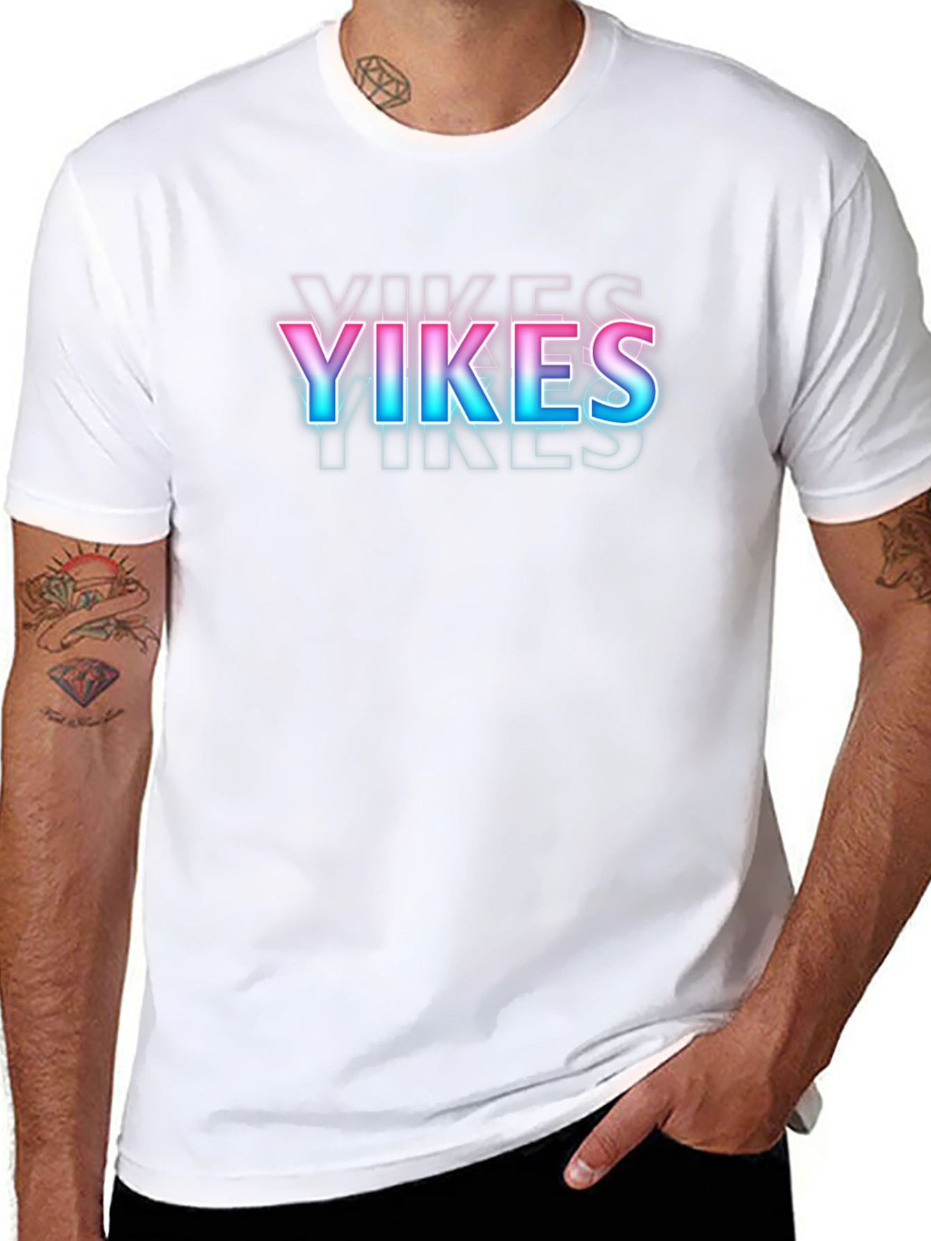 YIKES Graphic Tee - Retro Neon Style