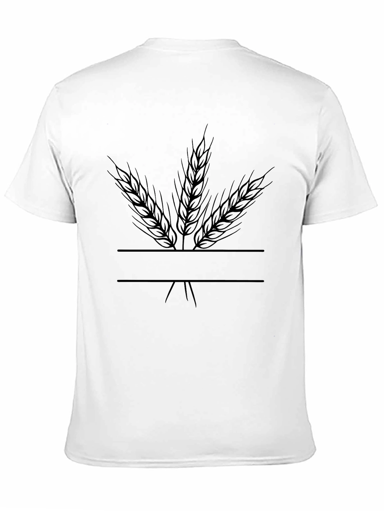 Wheat Stalks Black Graphic T-Shirt