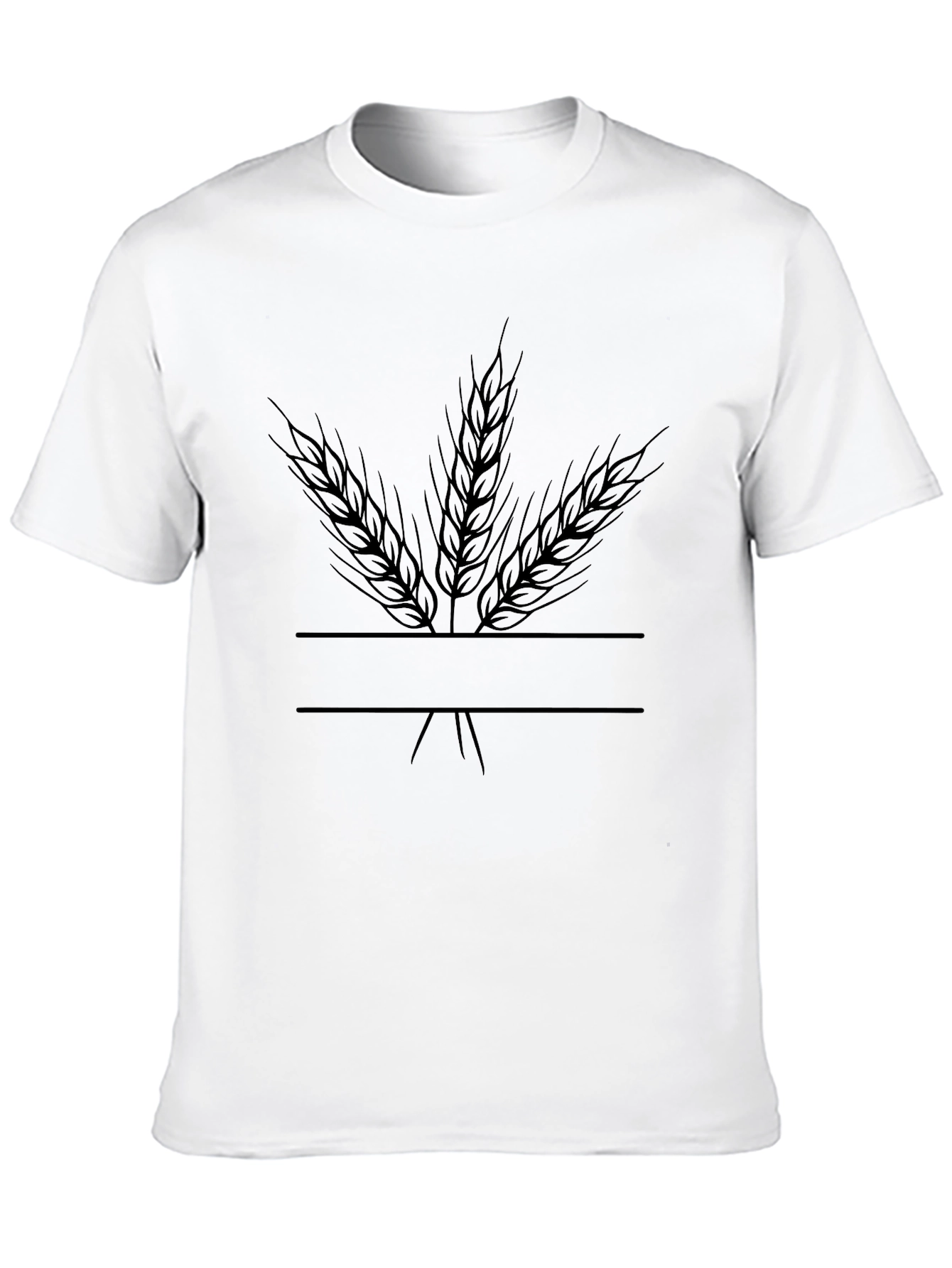 Wheat Stalks Black Graphic T-Shirt