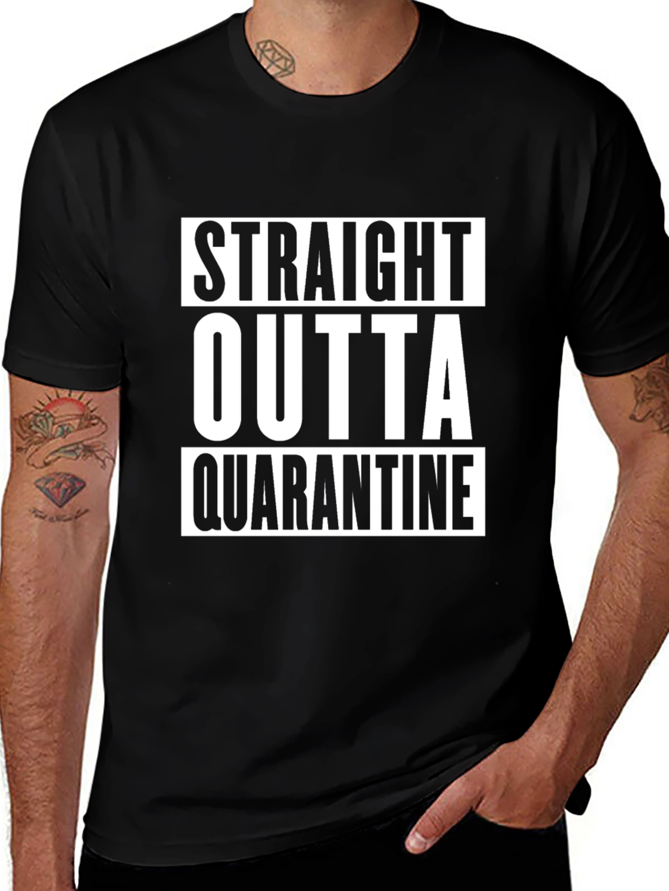Straight Outta Quarantine Black T-Shirt
