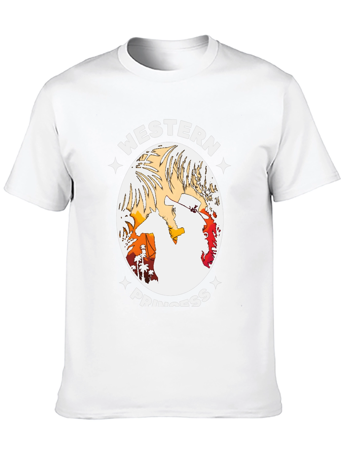 Western Princess Graphic Tee - Black Cotton T-Shirt