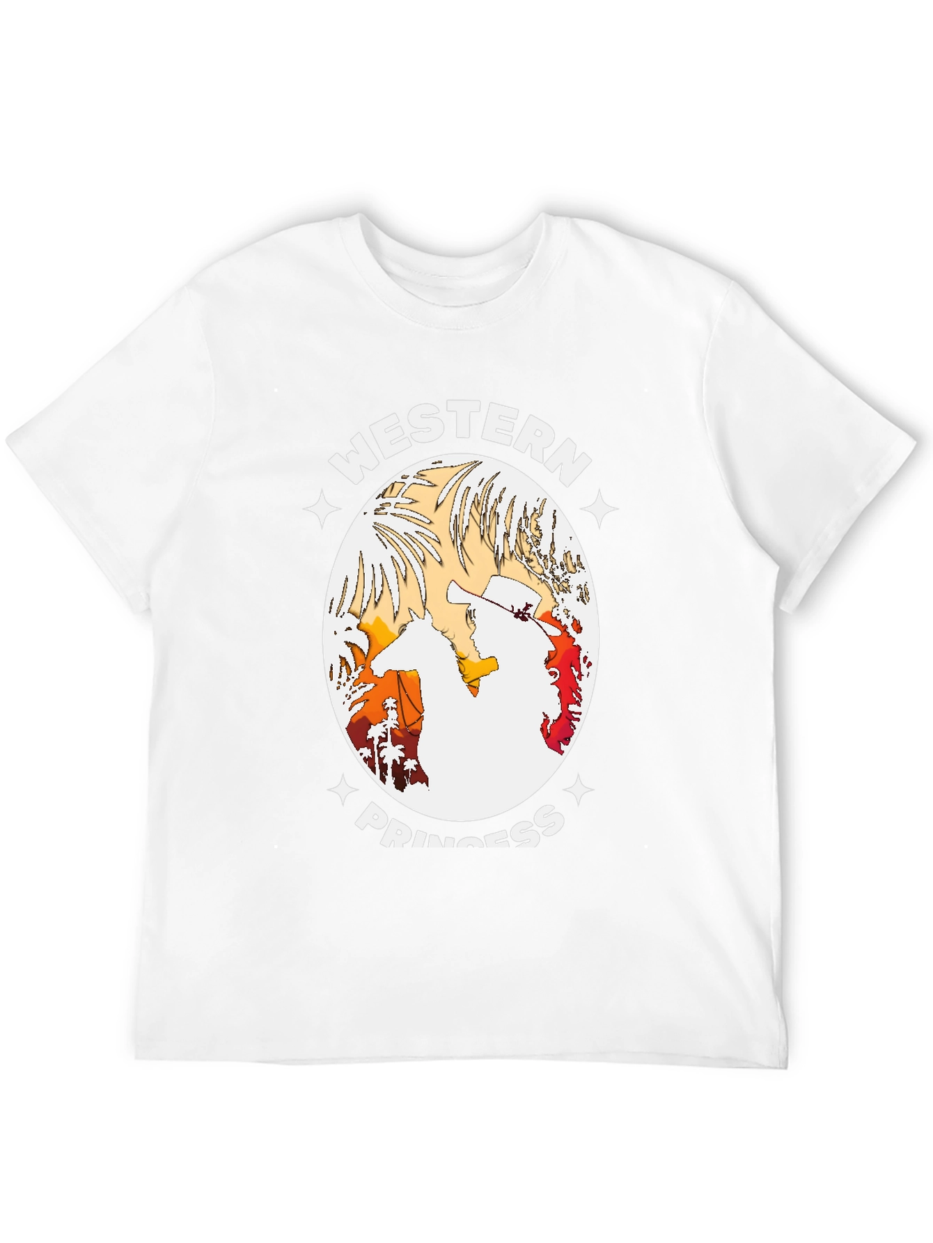 Western Princess Graphic Tee - Black Cotton T-Shirt