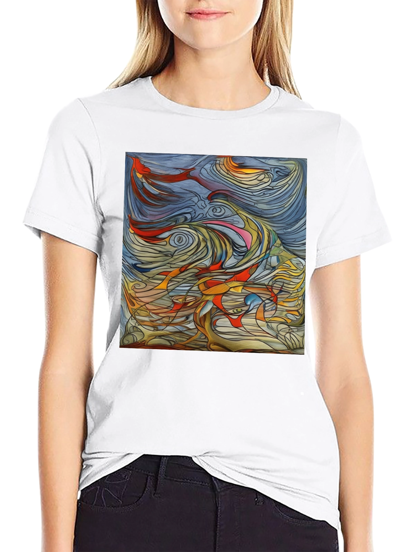 Abstract Art Graphic Tee - Black Unisex T-Shirt
