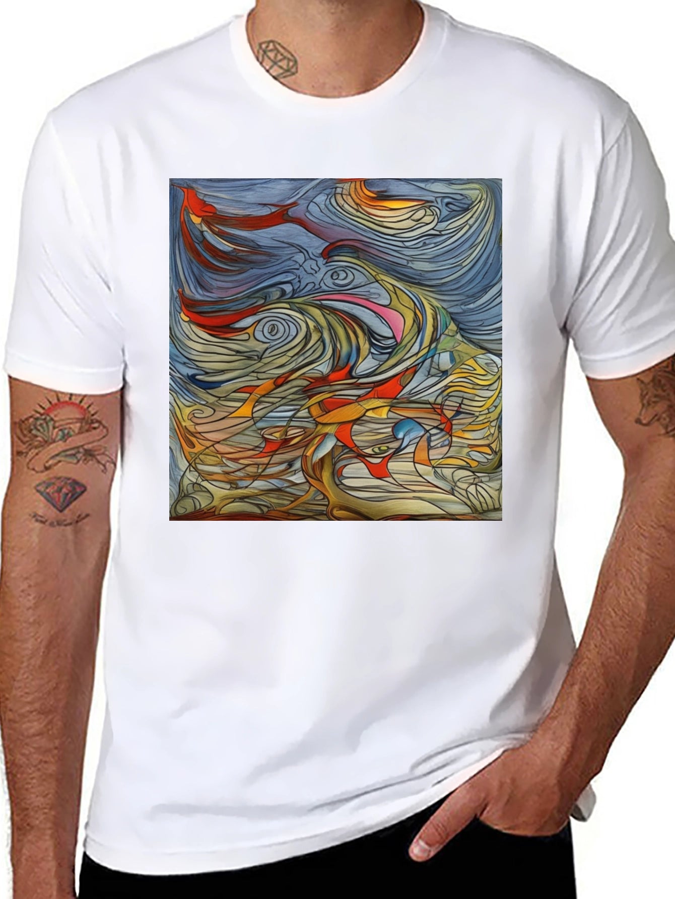 Abstract Art Graphic Tee - Black Unisex T-Shirt