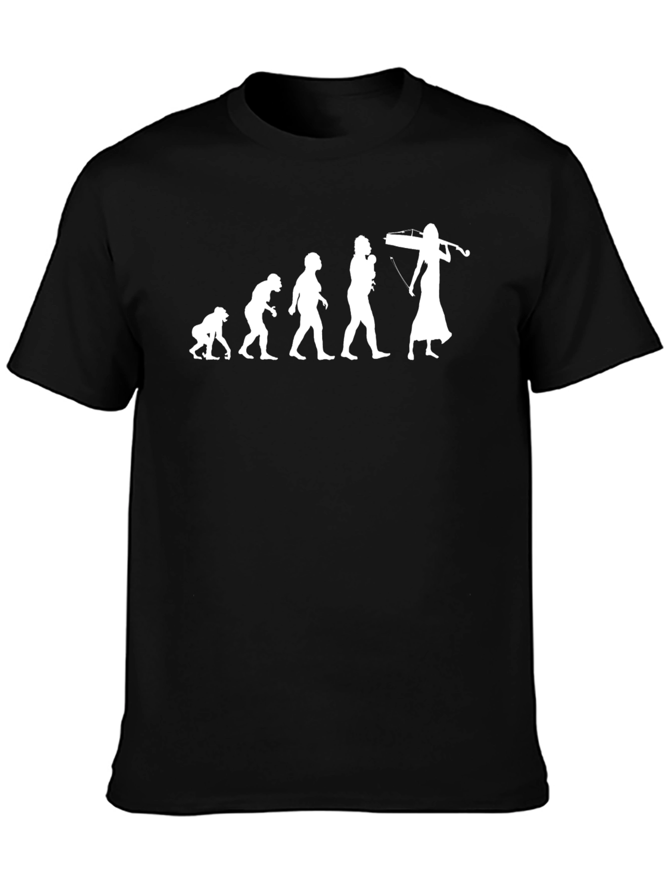 Evolution of Violinist T-Shirt - Black Cotton
