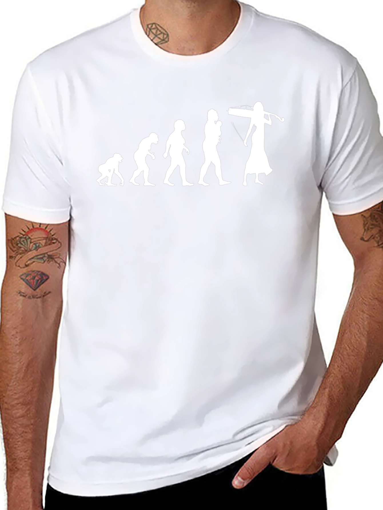 Evolution of Violinist T-Shirt - Black Cotton