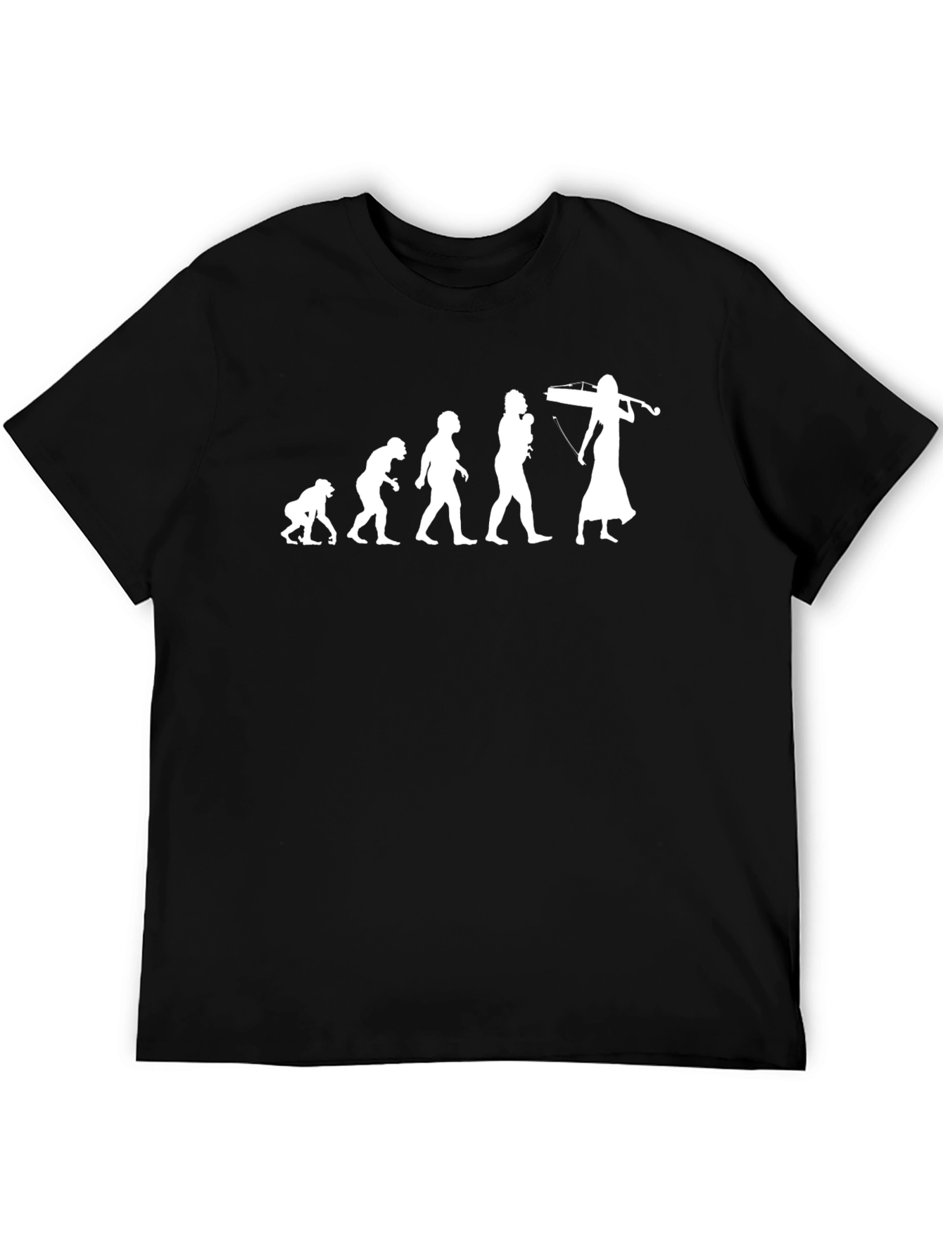 Evolution of Violinist T-Shirt - Black Cotton