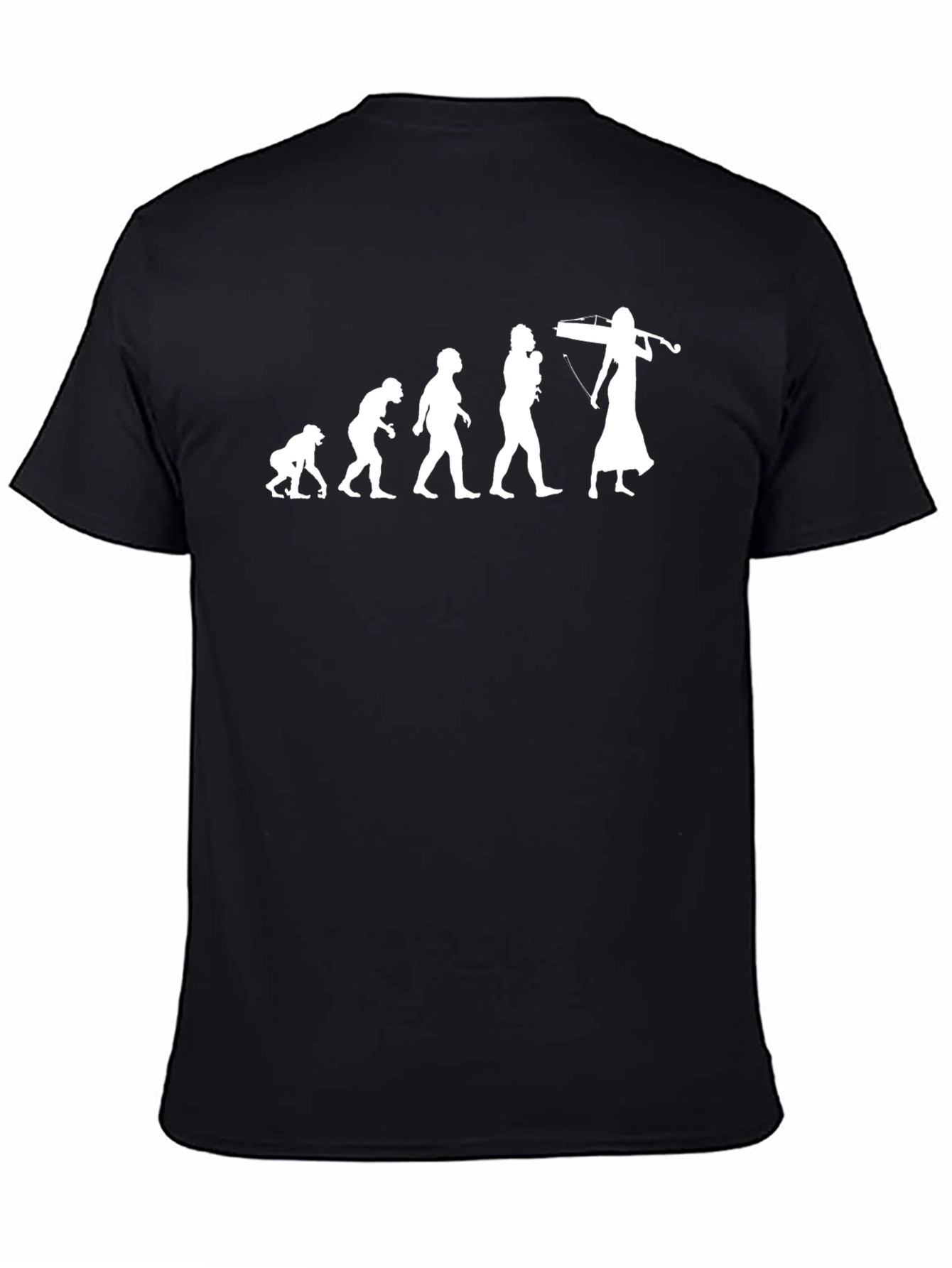 Evolution of Violinist T-Shirt - Black Cotton