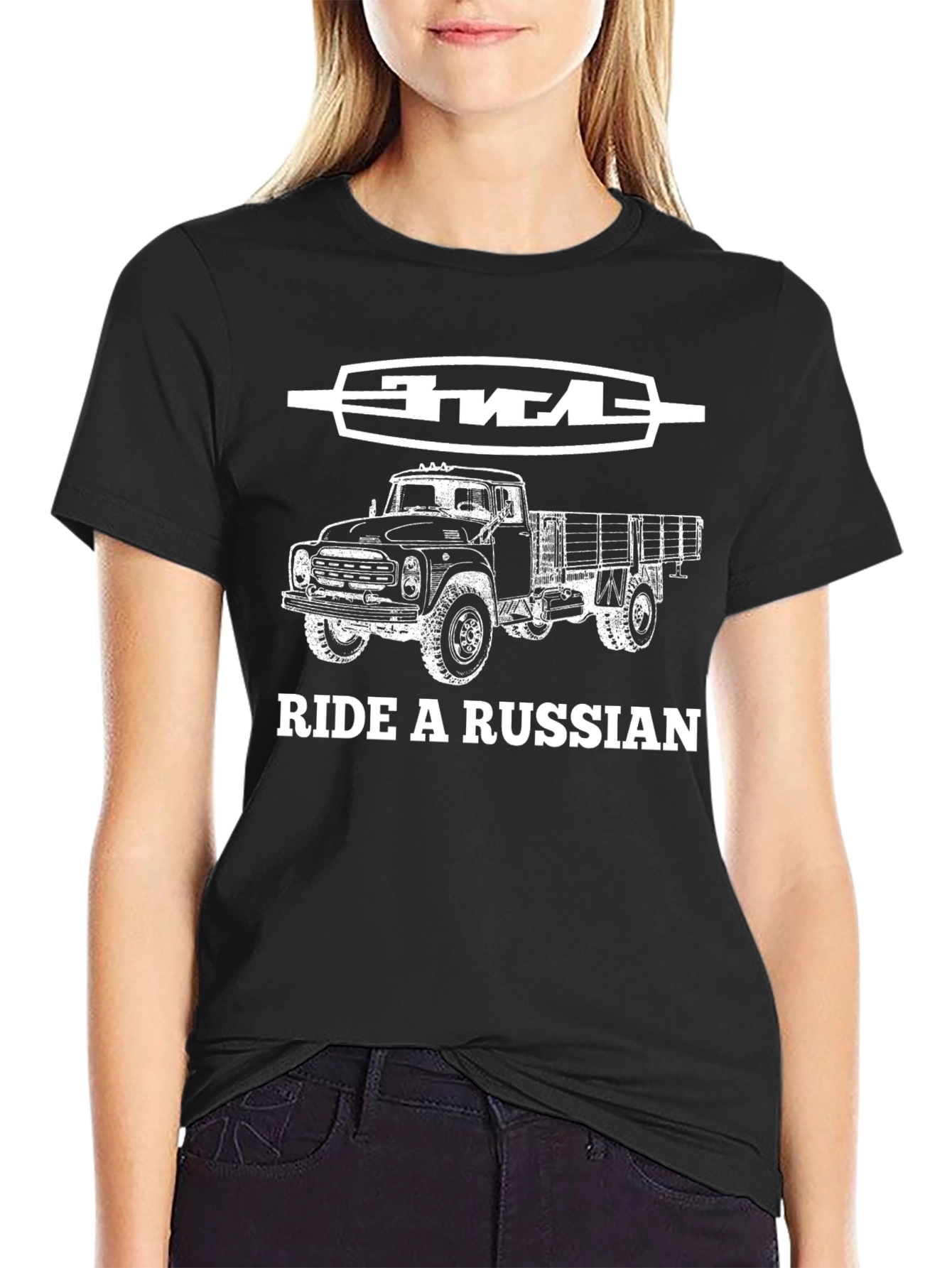 Ride a Russian Truck Black T-Shirt