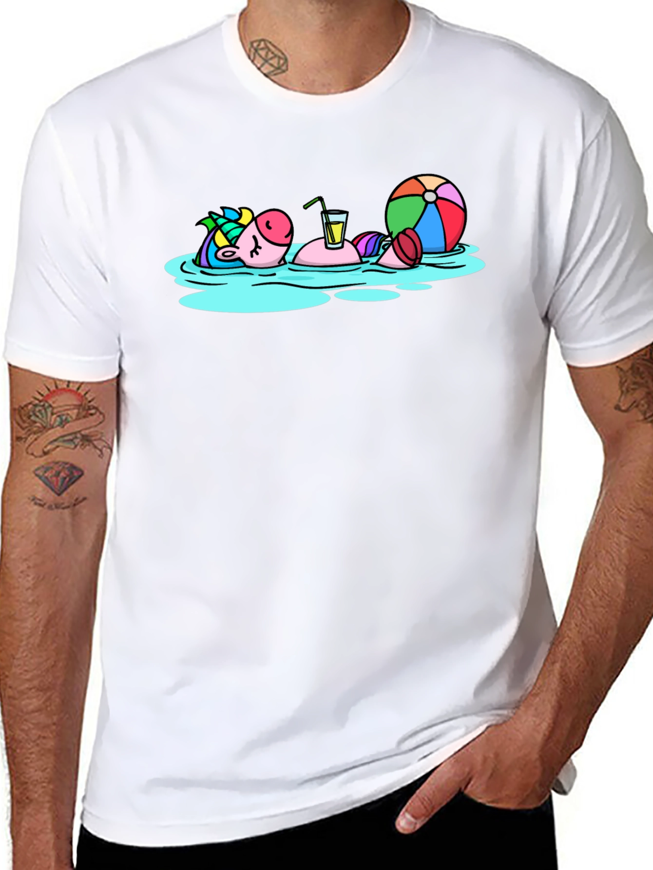 Relaxing Unicorn T-Shirt - Summer Vibes