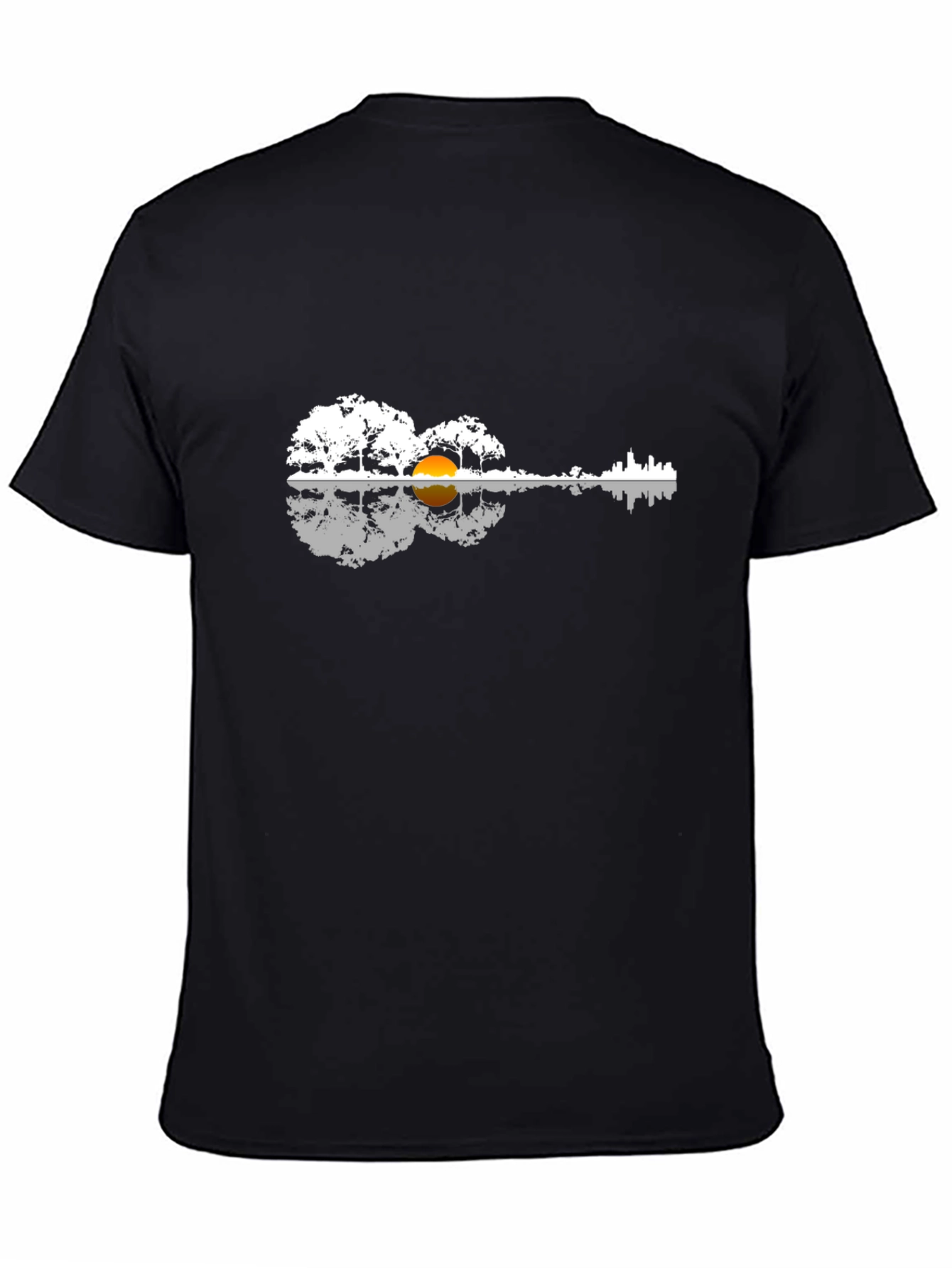 Guitar Landscape Graphic Tee - Nature Music Shirt