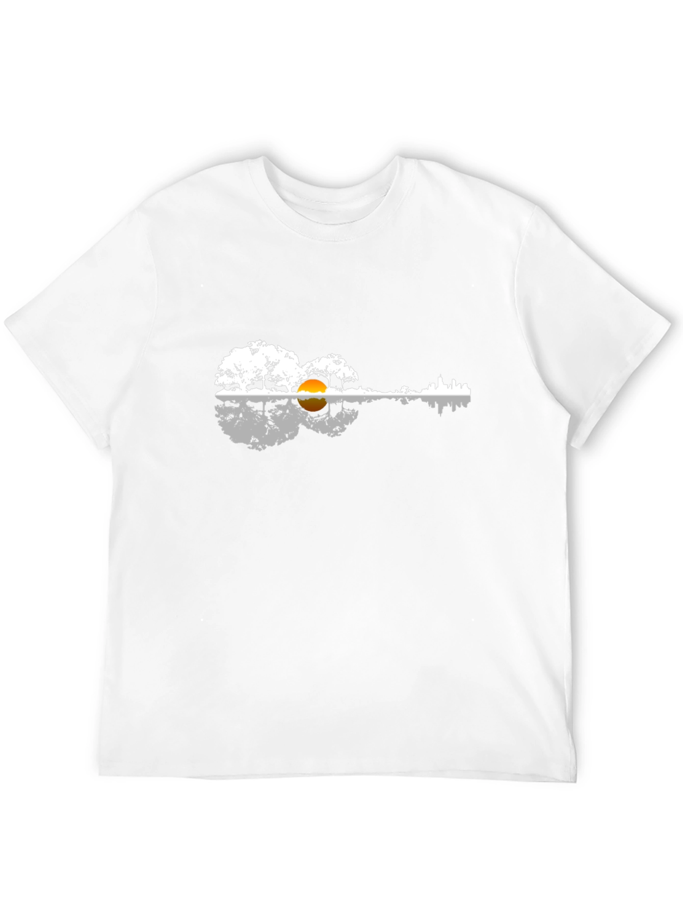 Guitar Landscape Graphic Tee - Nature Music Shirt