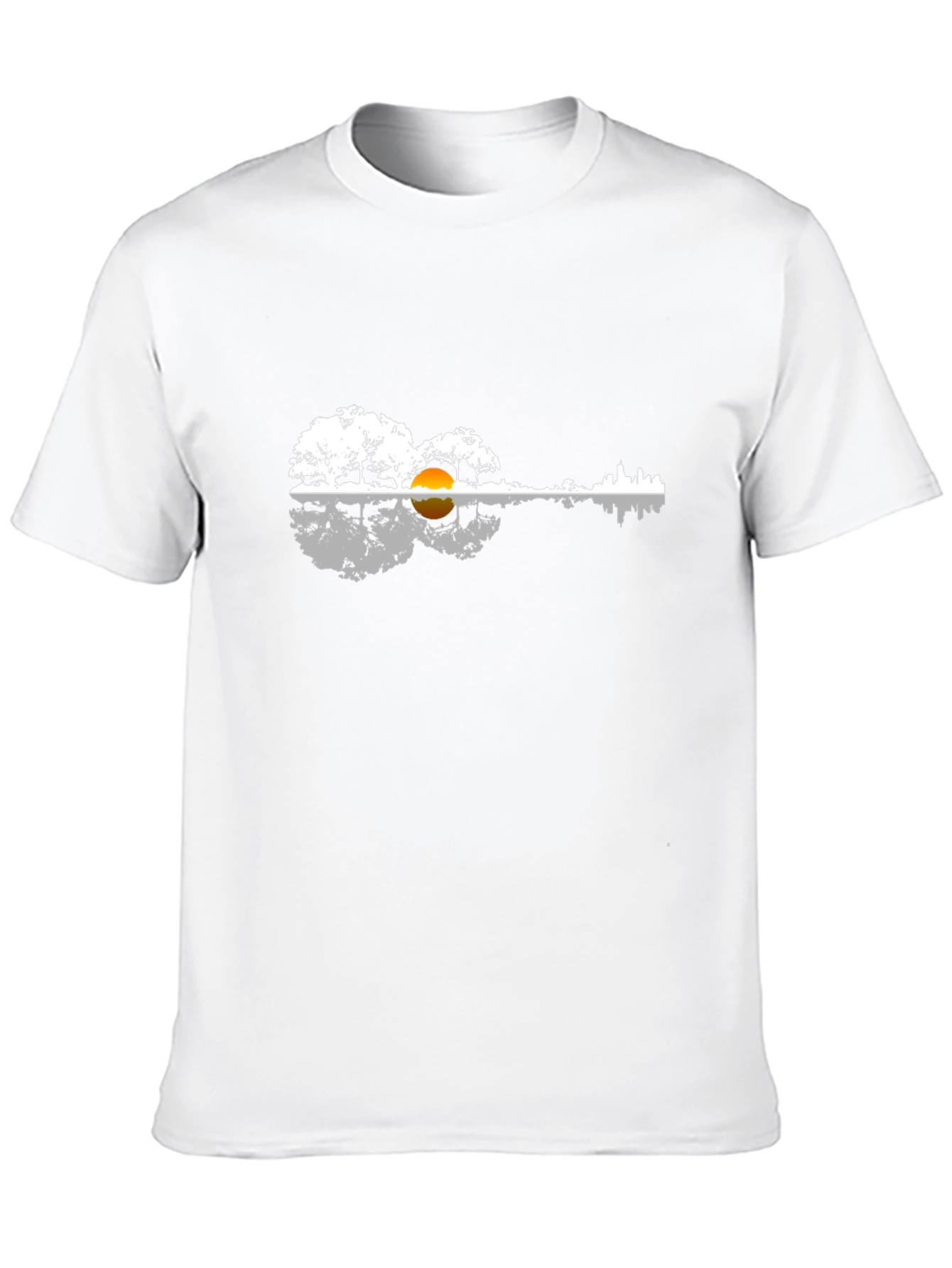 Guitar Landscape Graphic Tee - Nature Music Shirt