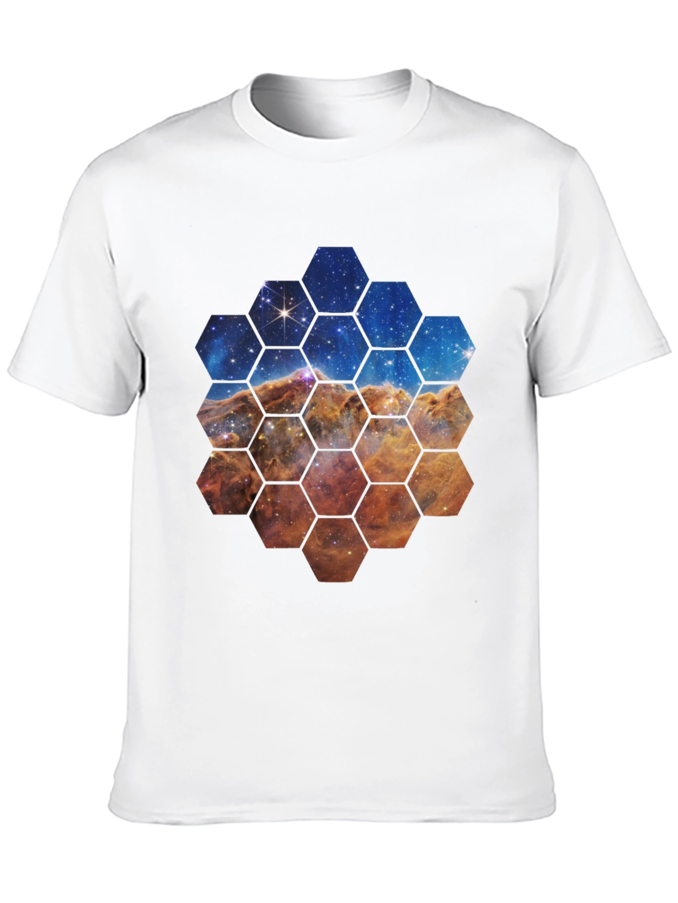 Nebula Hexagon Graphic Tee - Space Lover Shirt