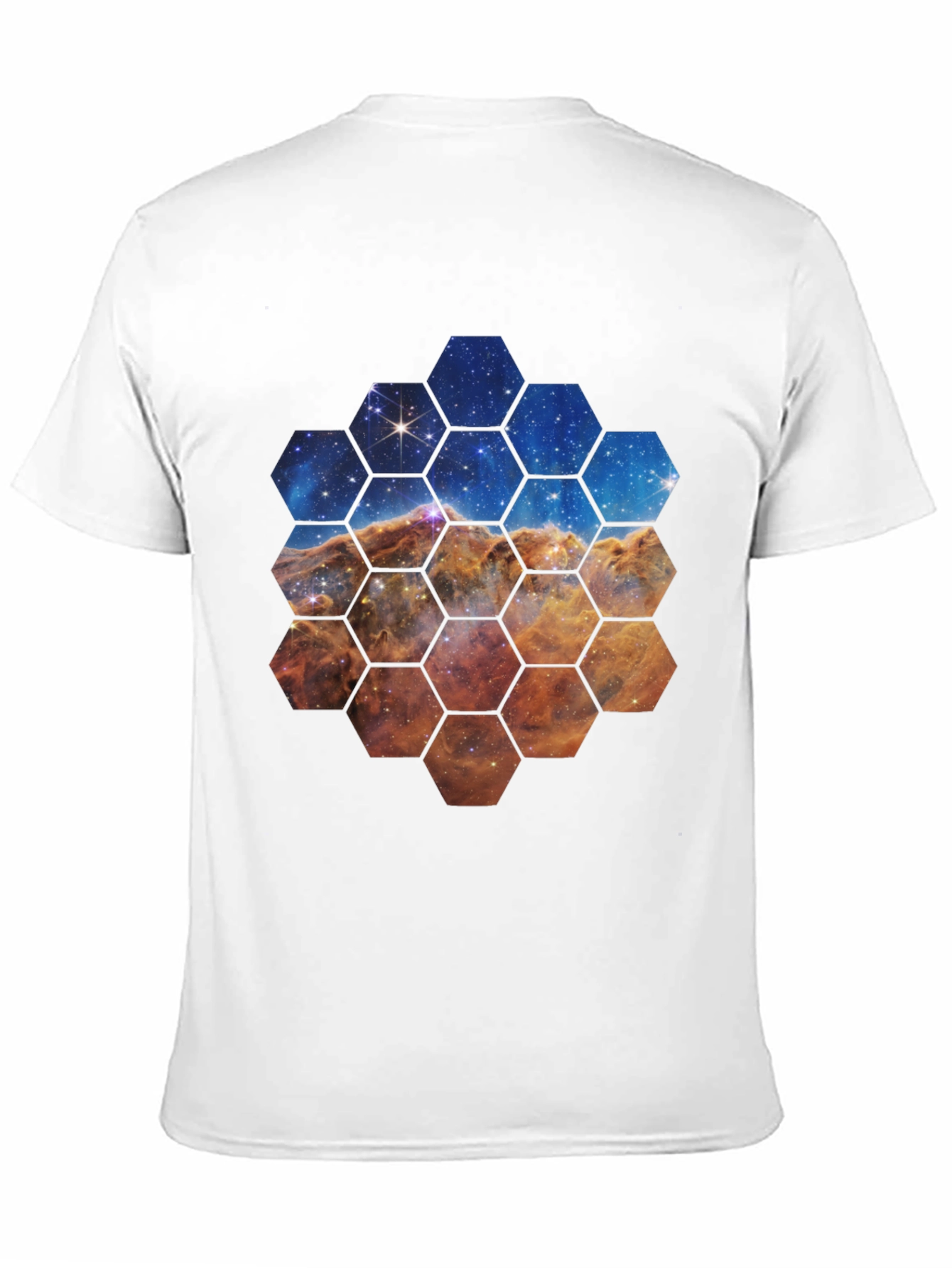 Nebula Hexagon Graphic Tee - Space Lover Shirt