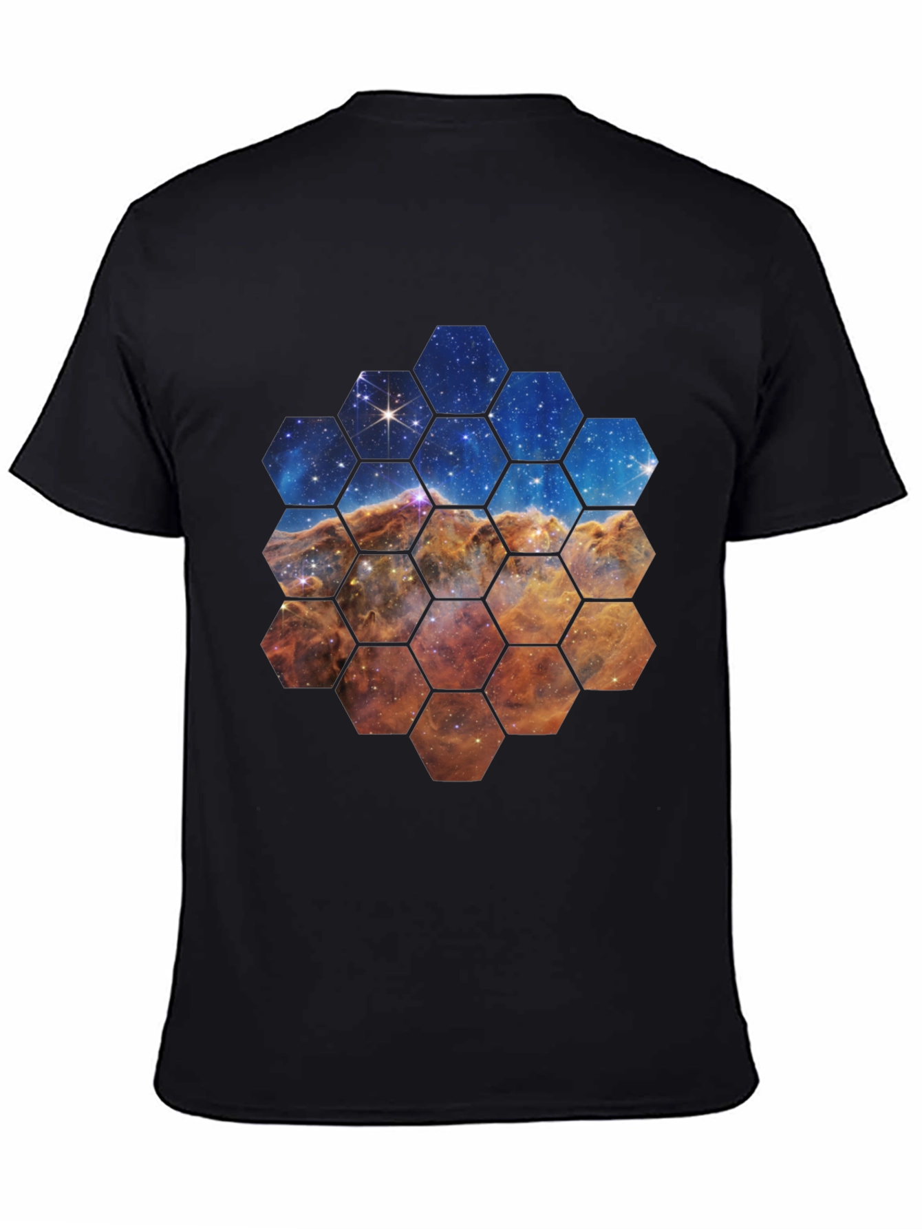 Nebula Hexagon Graphic Tee - Space Lover Shirt