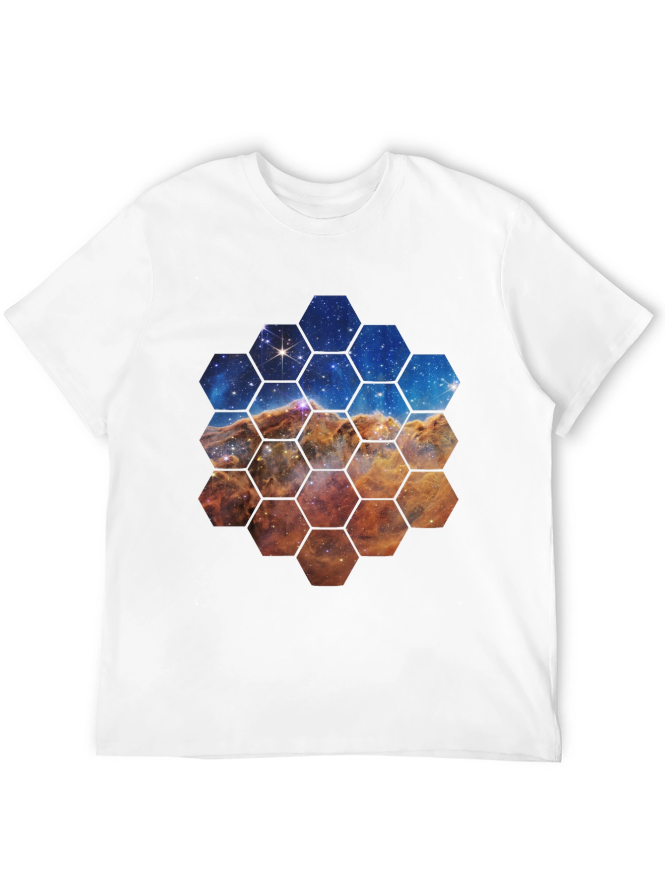 Nebula Hexagon Graphic Tee - Space Lover Shirt