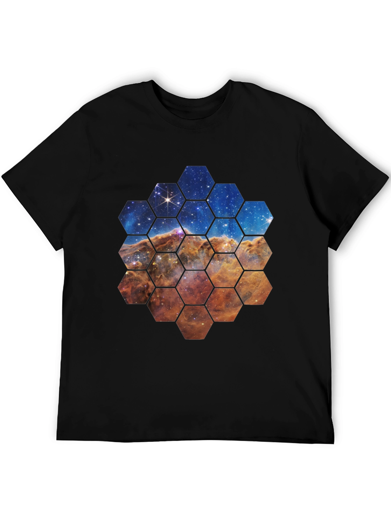 Nebula Hexagon Graphic Tee - Space Lover Shirt