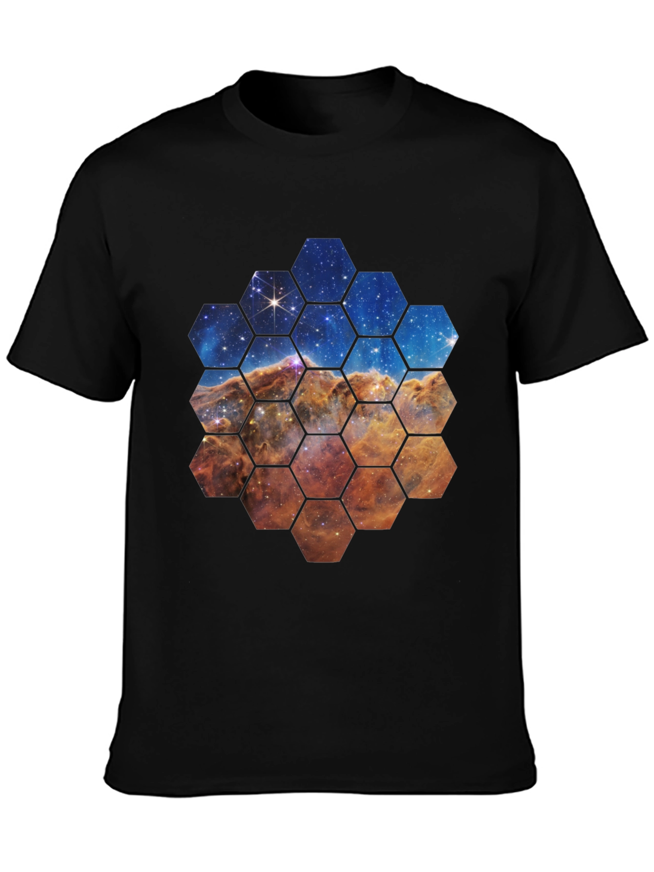 Nebula Hexagon Graphic Tee - Space Lover Shirt