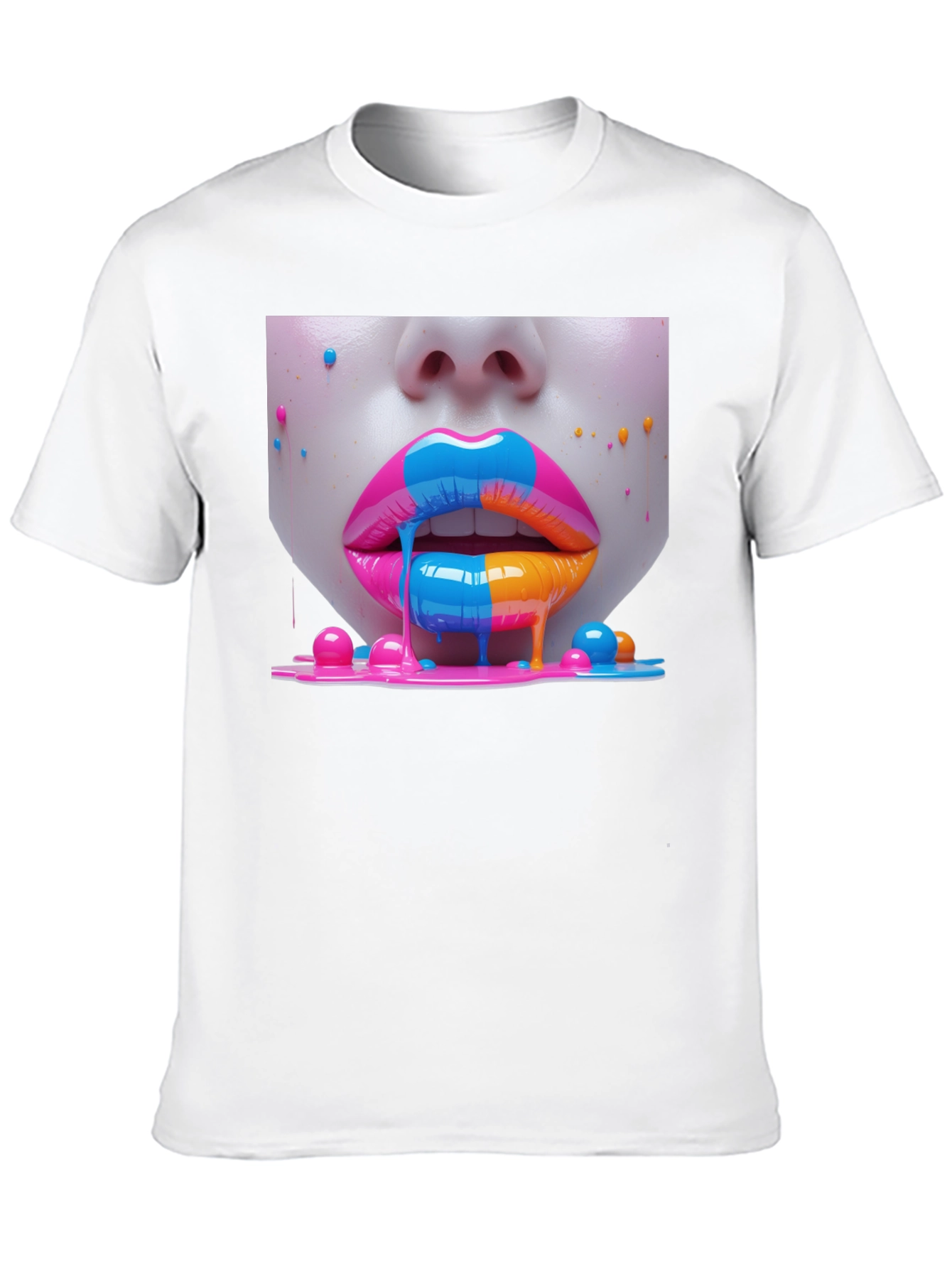 Vibrant Lips Graphic Tee - Unisex Black T-Shirt