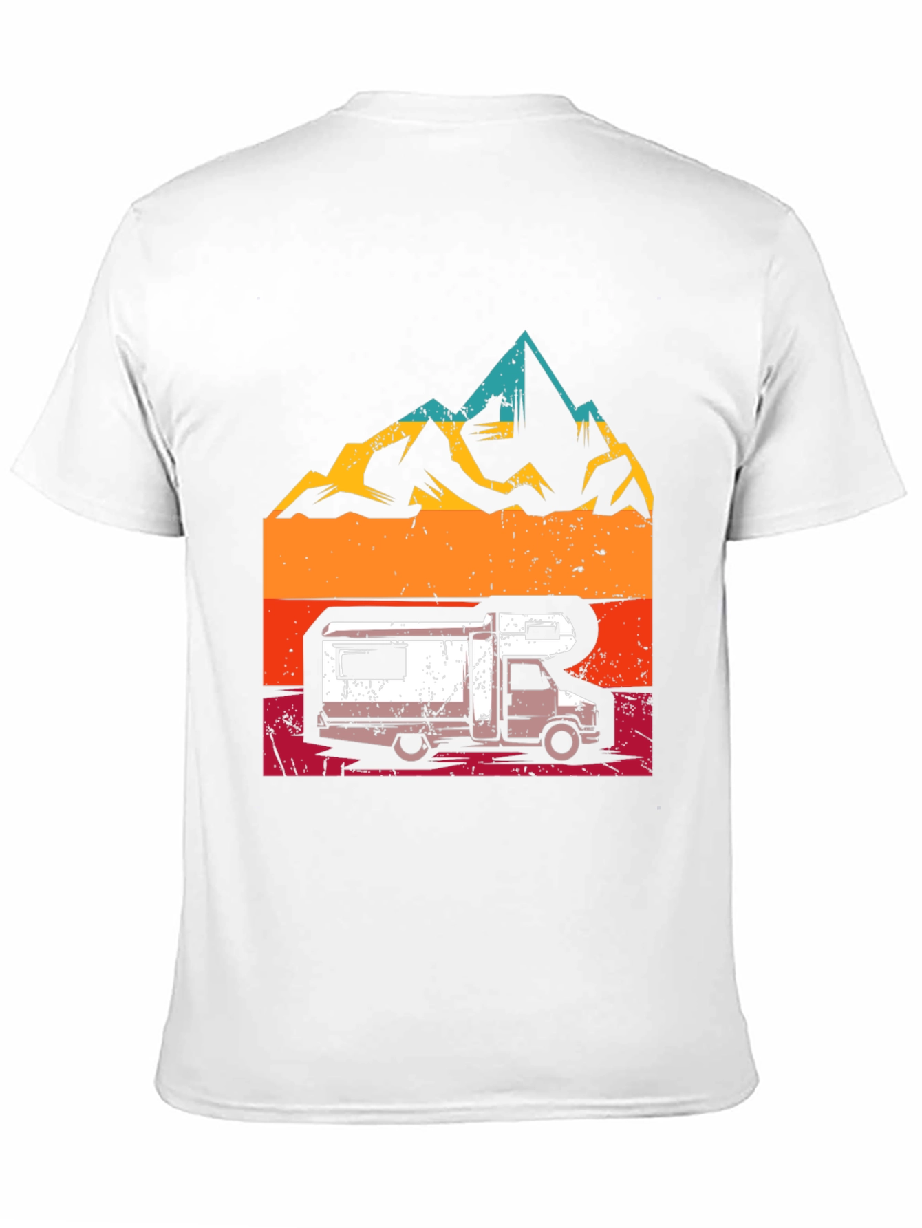 Retro Camper Van & Mountain Graphic T-Shirt