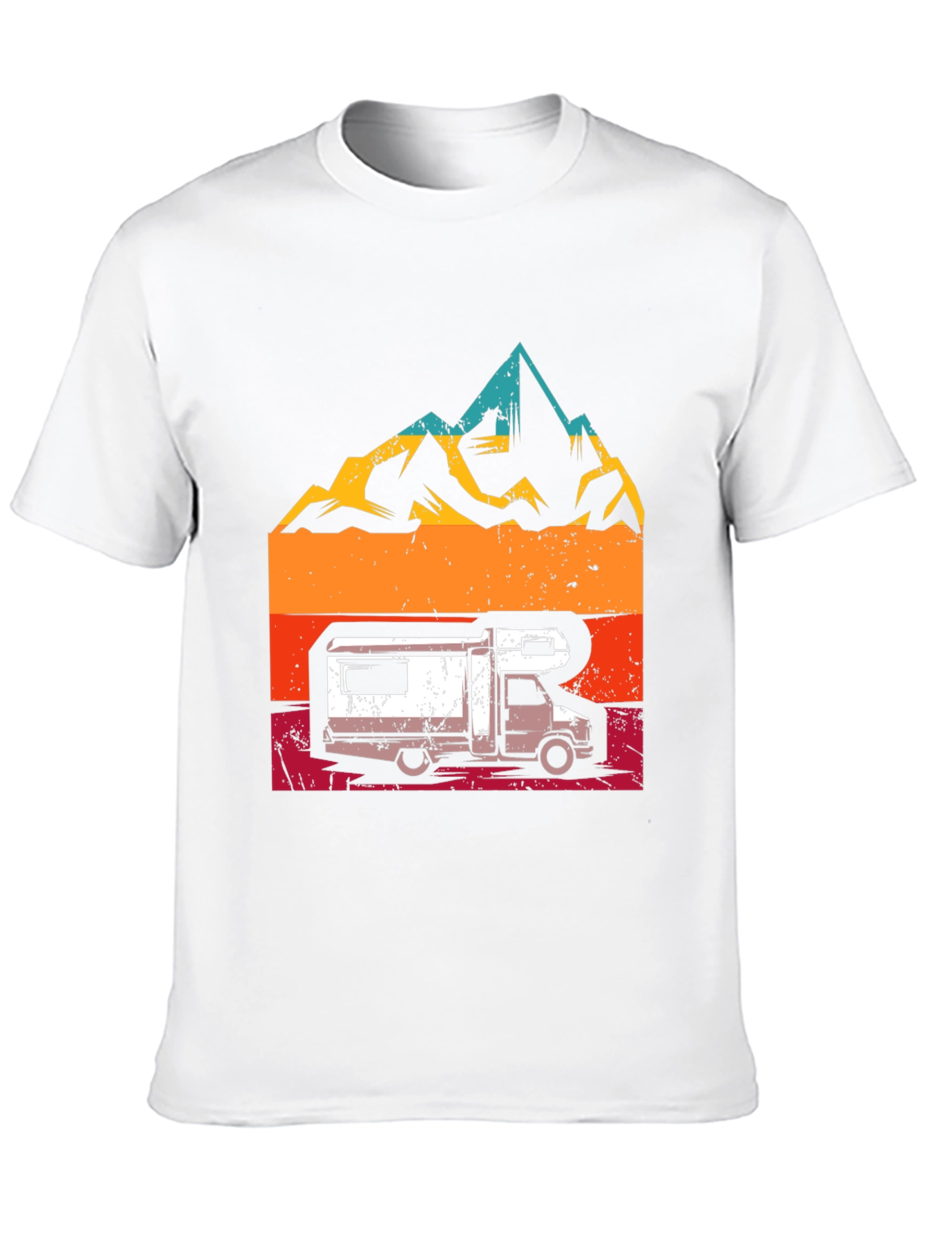 Retro Camper Van & Mountain Graphic T-Shirt