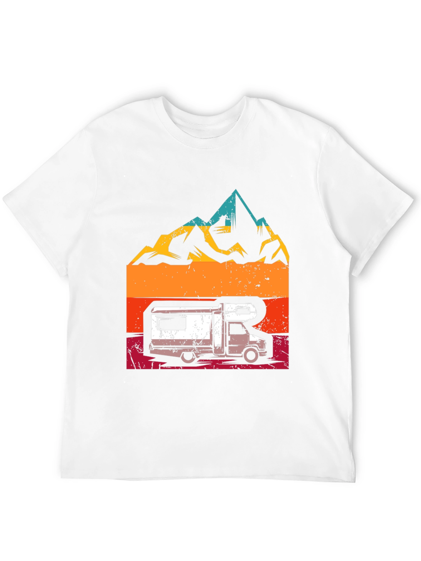 Retro Camper Van & Mountain Graphic T-Shirt