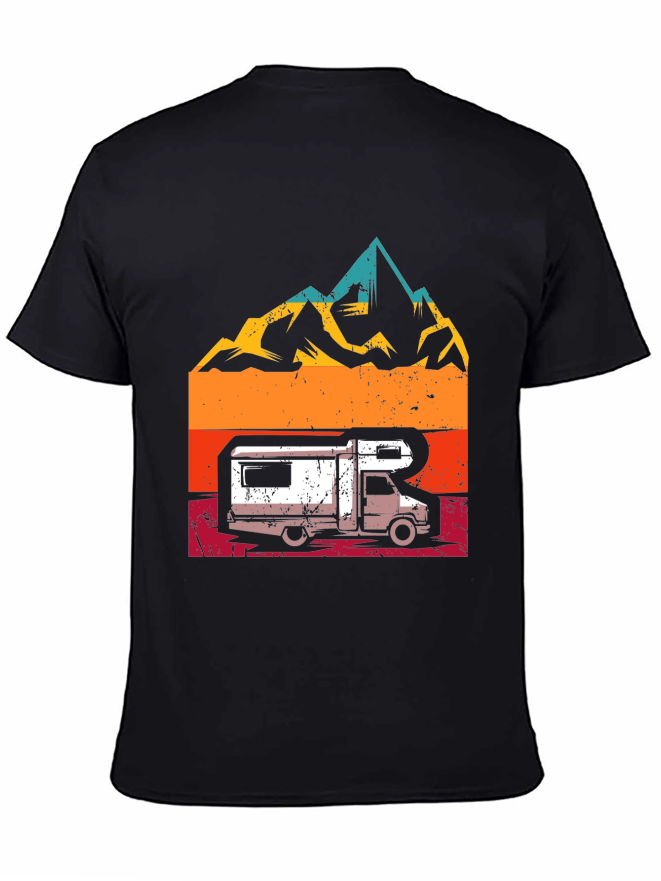 Retro Camper Van & Mountain Graphic T-Shirt