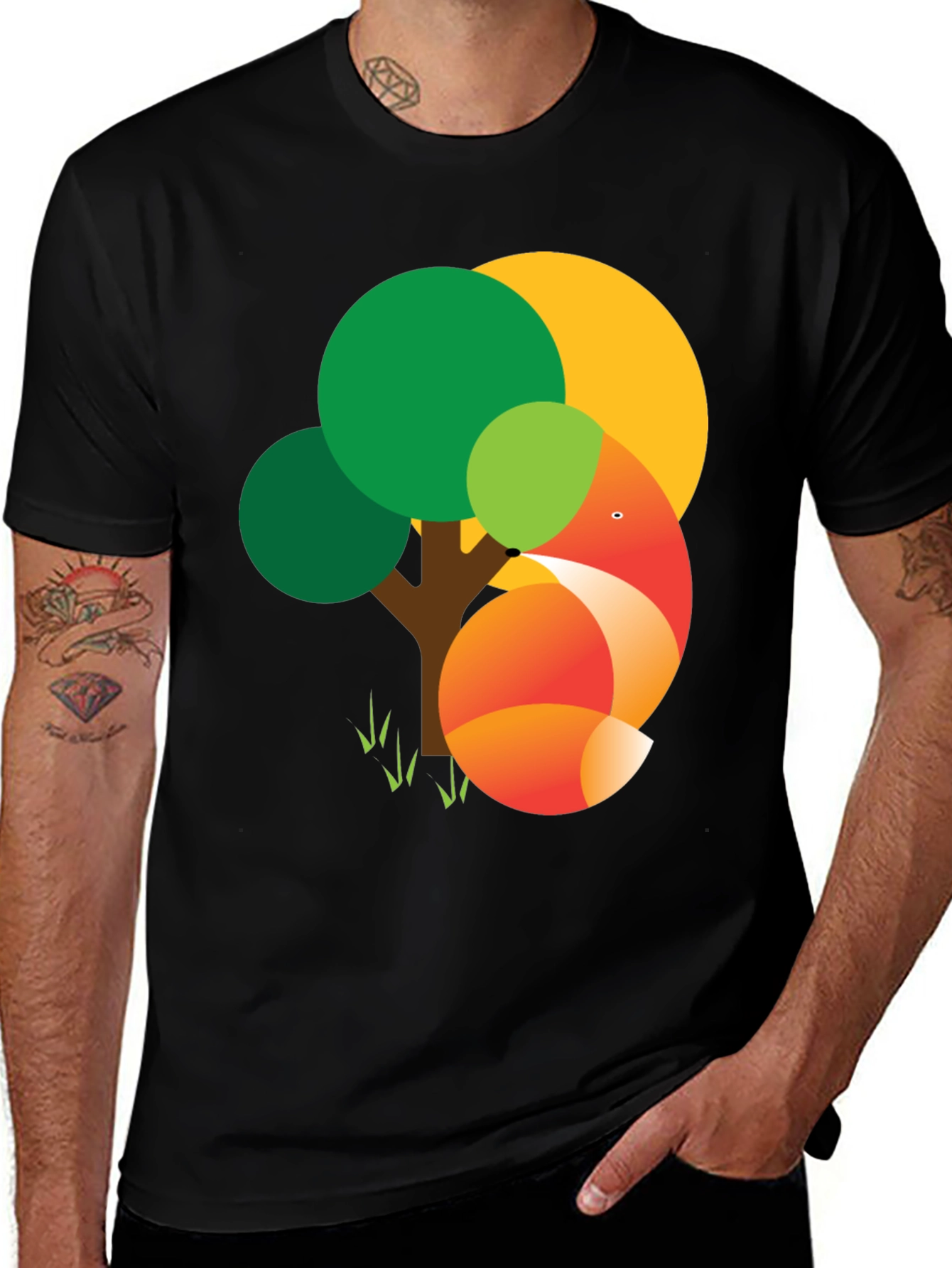 Fox Tree Graphic Tee - Modern Style