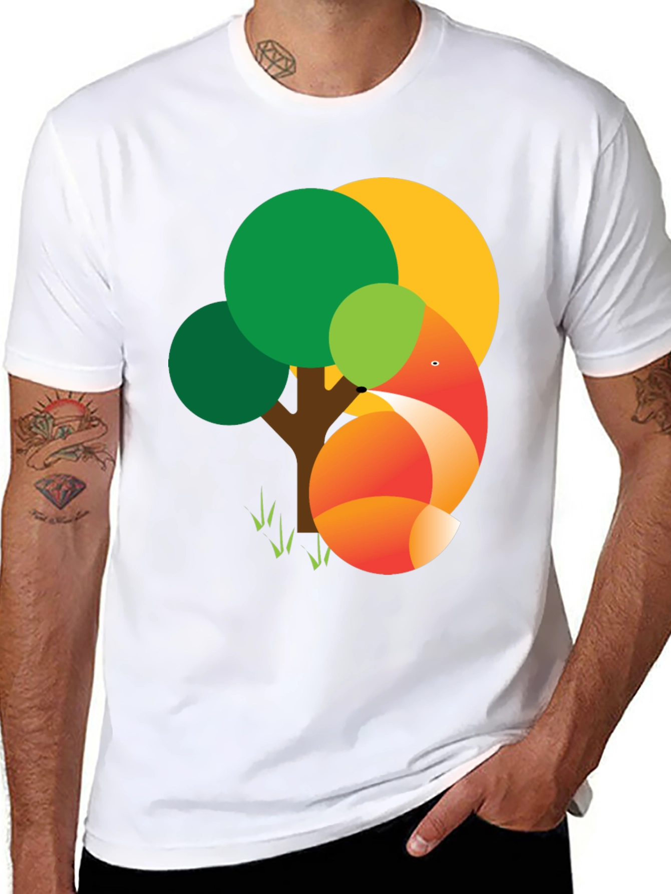 Fox Tree Graphic Tee - Modern Style
