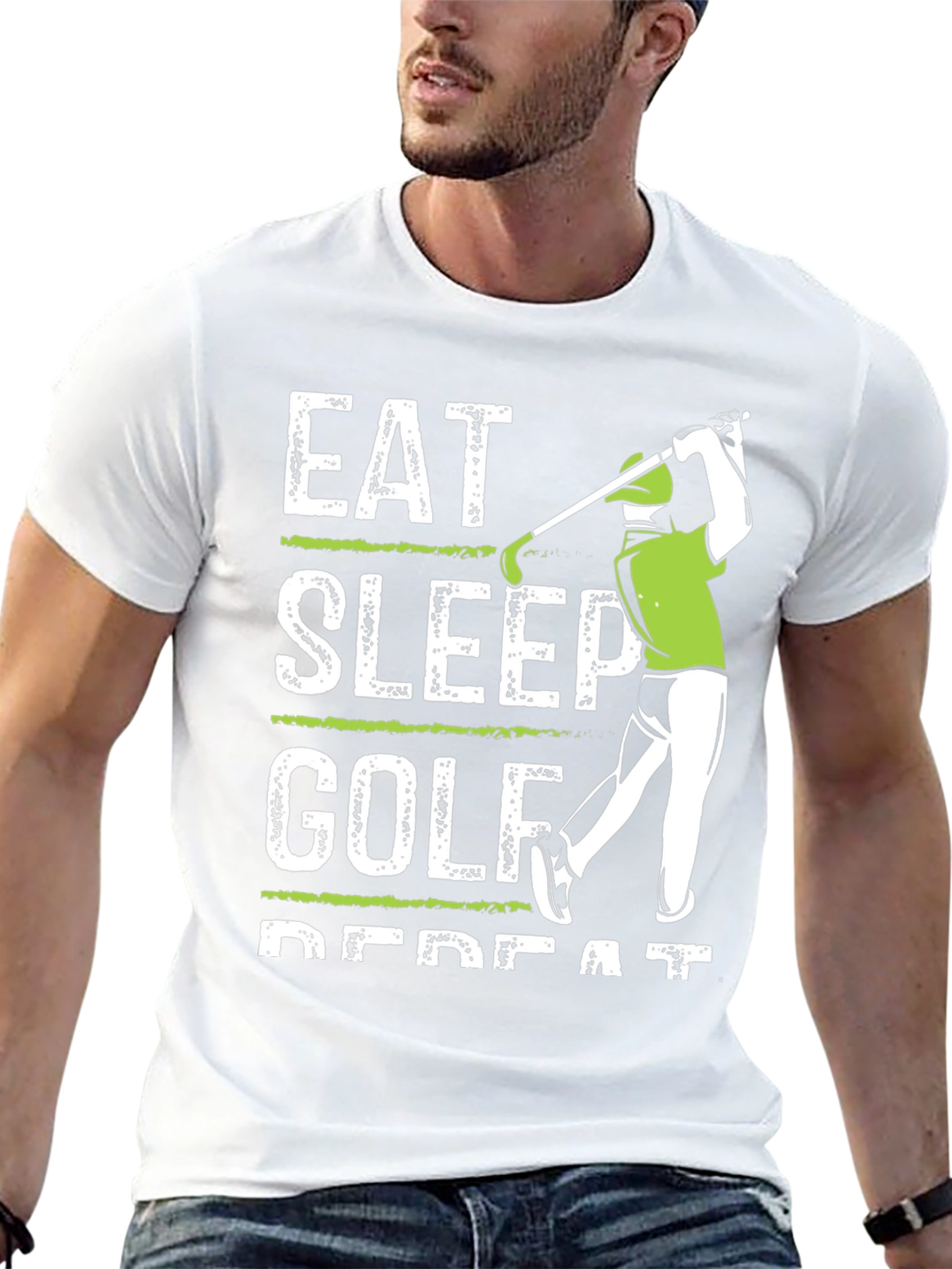 Eat Sleep Golf Repeat Graphic Tee