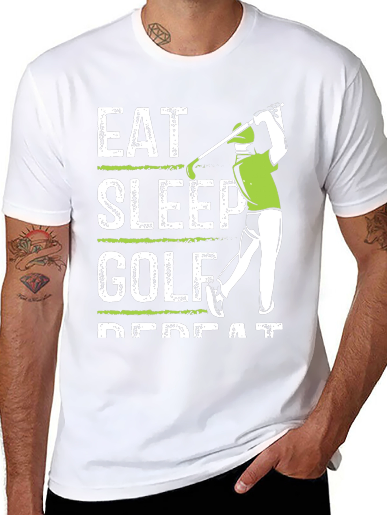 Eat Sleep Golf Repeat Graphic Tee