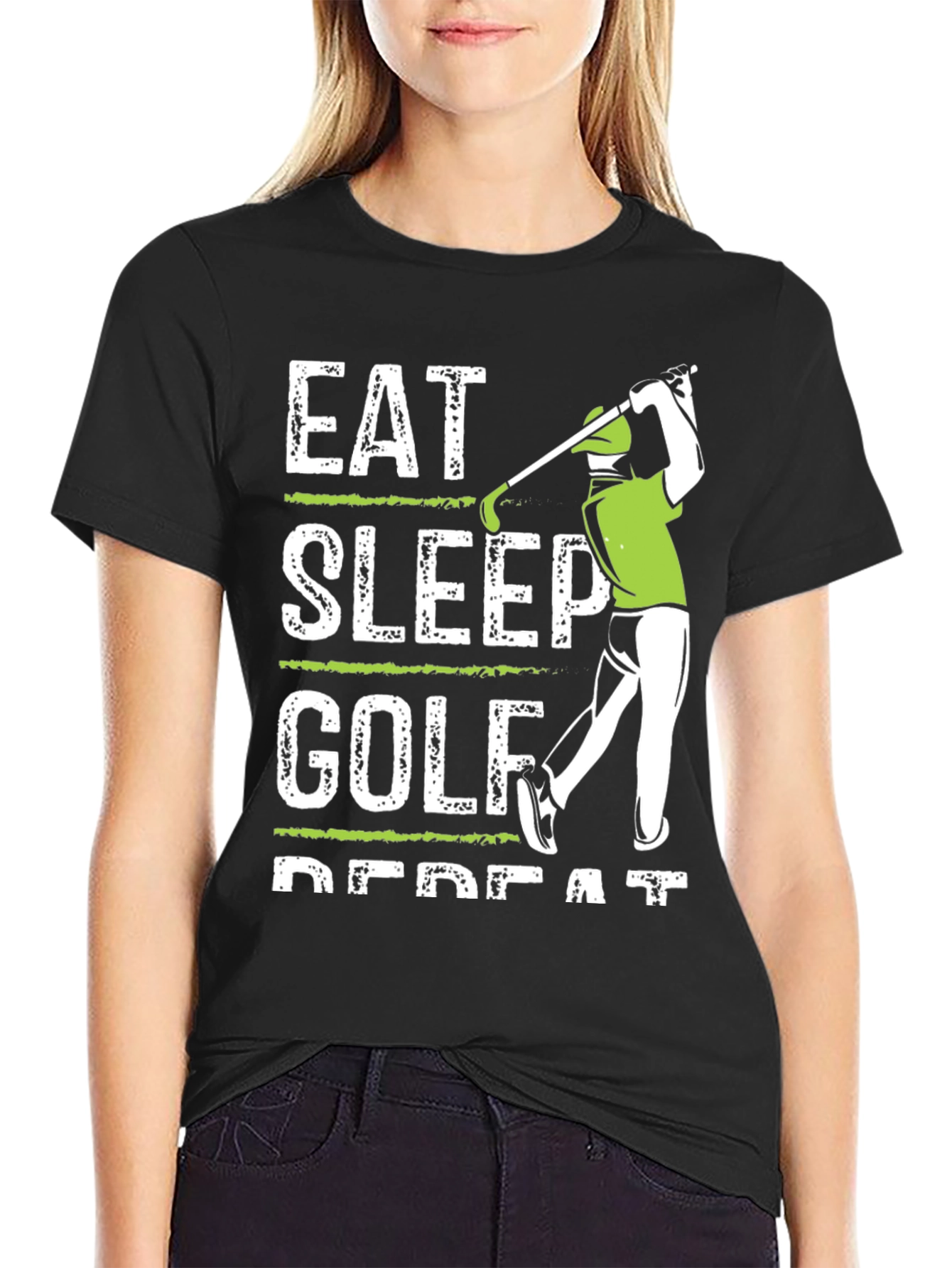Eat Sleep Golf Repeat Graphic Tee