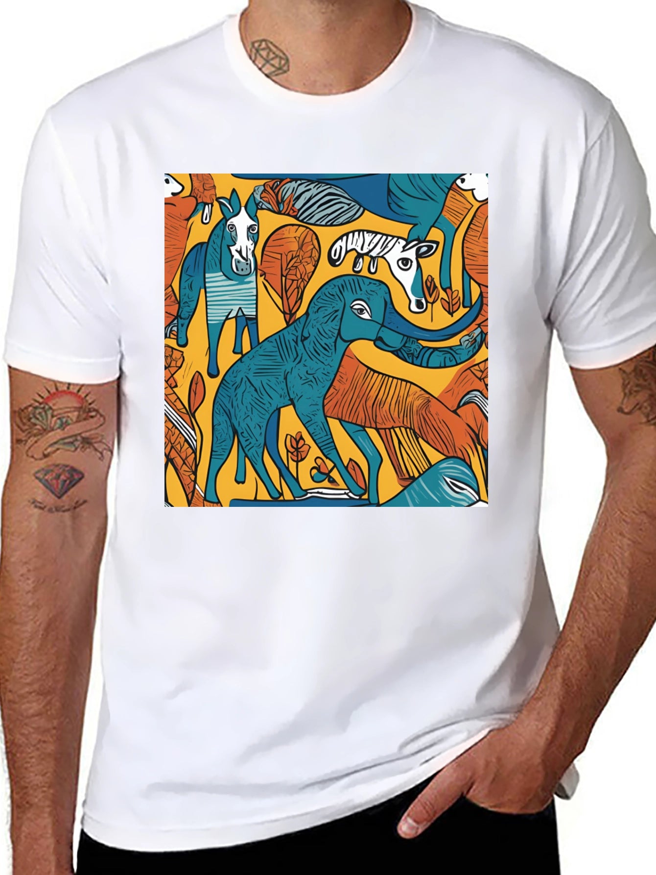 Abstract Animal Print T-Shirt