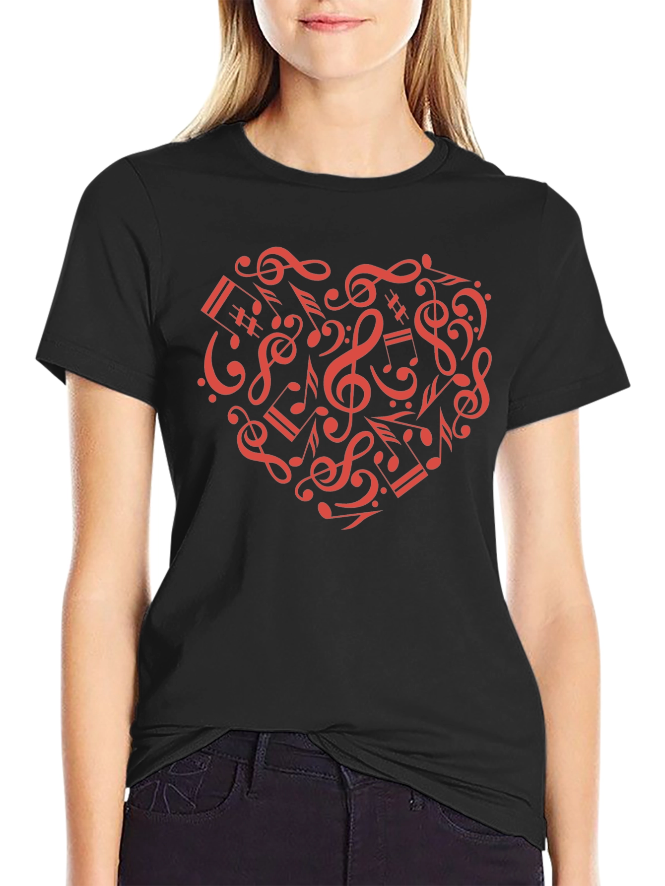 Musical Heartbeat Black T-Shirt