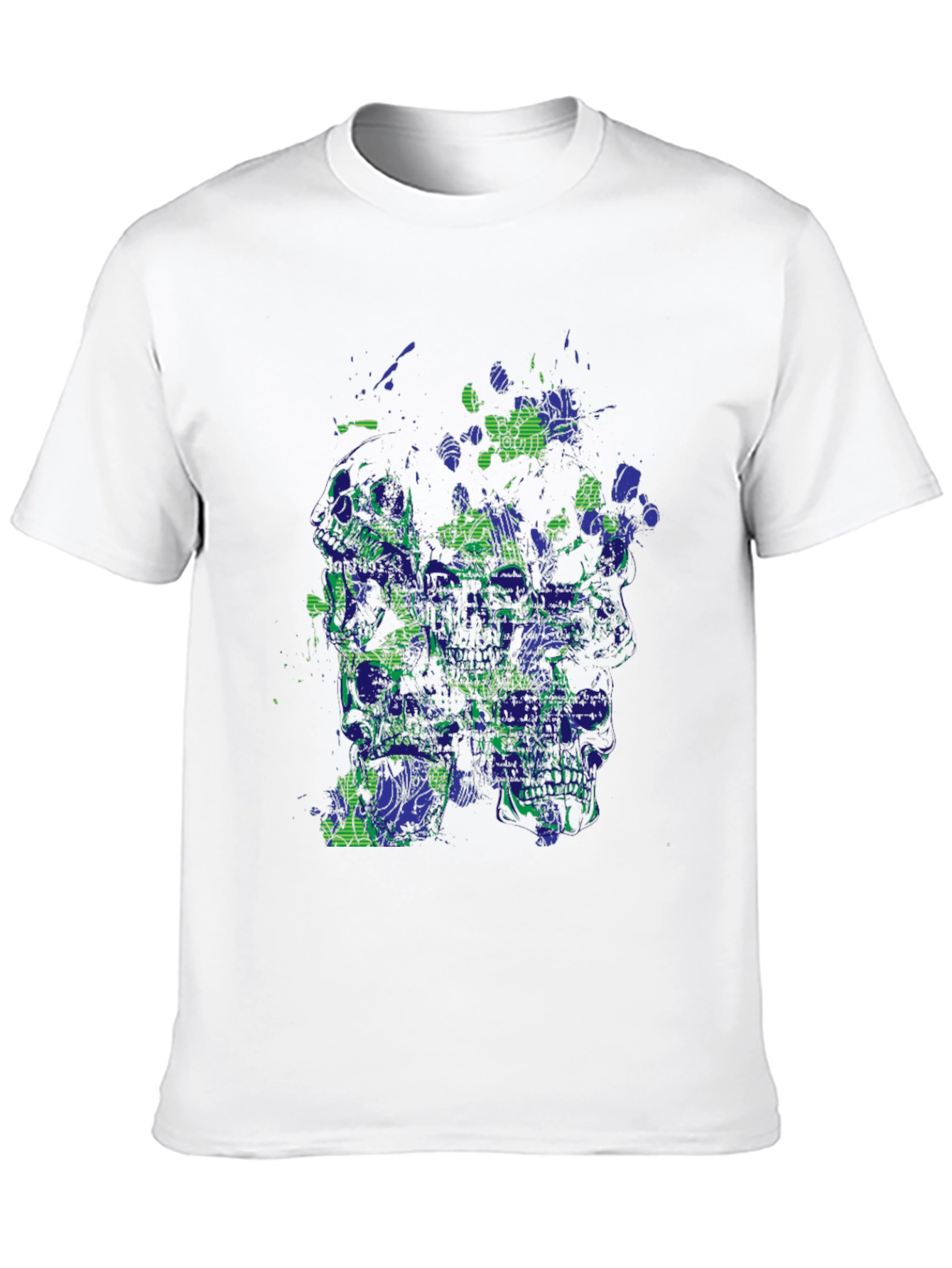 Abstract Skull Graphic Print Black T-Shirt